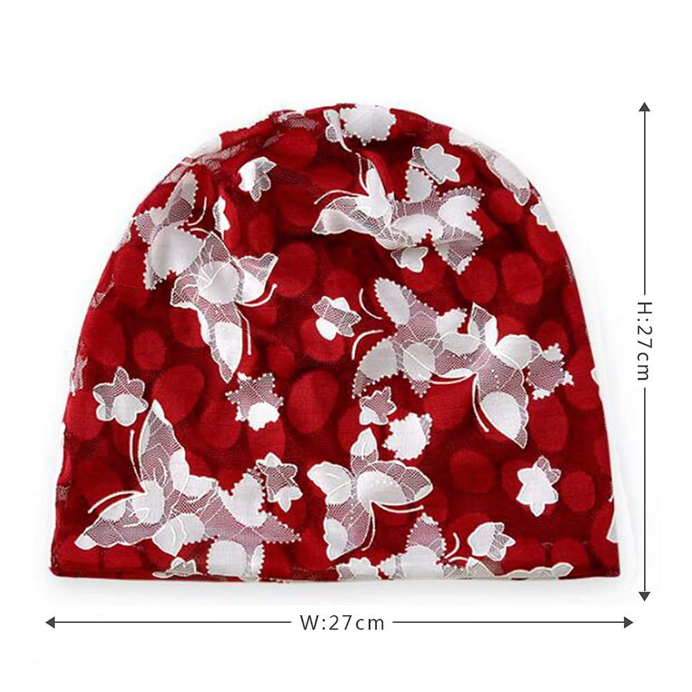 Glamorstar Floral Lace Beanie Hat - Soft Stretch Chemo Cap & Slouchy Turban Headwear for Women - Perfect for Cancer Patients, Winter Fashion & Everyday Comfort