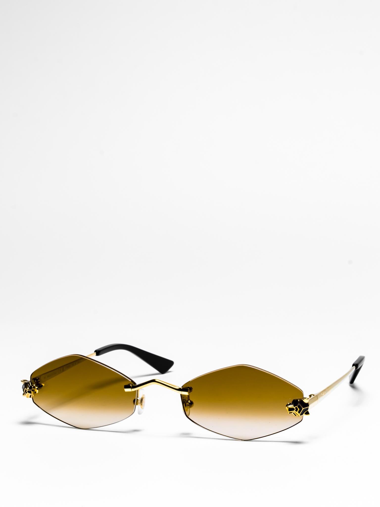 Cartier CT0433S 002 Panthère de Cartier Sunglasses - Luxury Designer Shades for Women, UV Protection & Fashion Statement - Perfect for Beach, Travel & Outdoor Activities