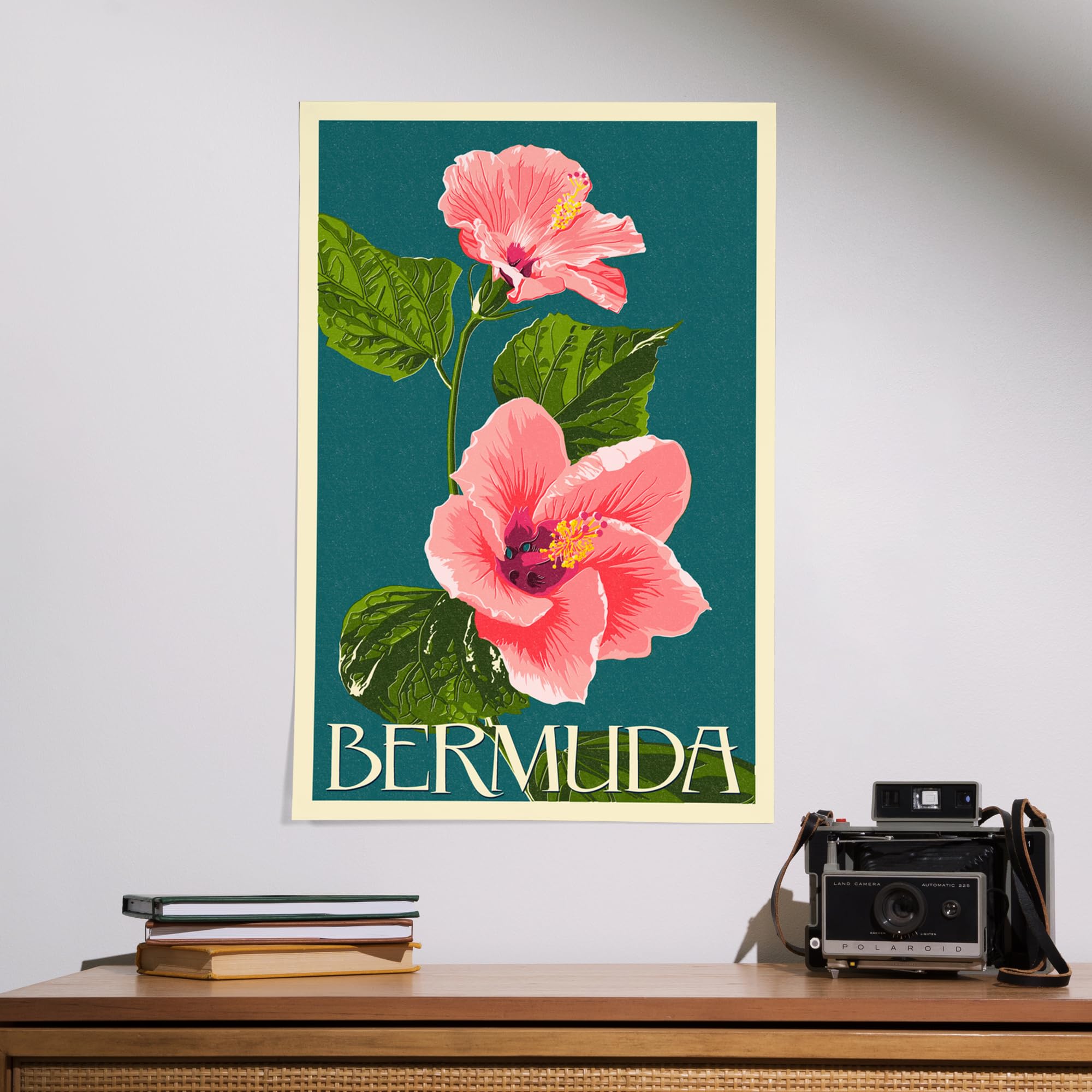 Lantern Press 16x24 Inch Giclee Art Print - Bermuda Pink Hibiscus Floral Wall Decor | Perfect for Living Room, Bedroom & Office