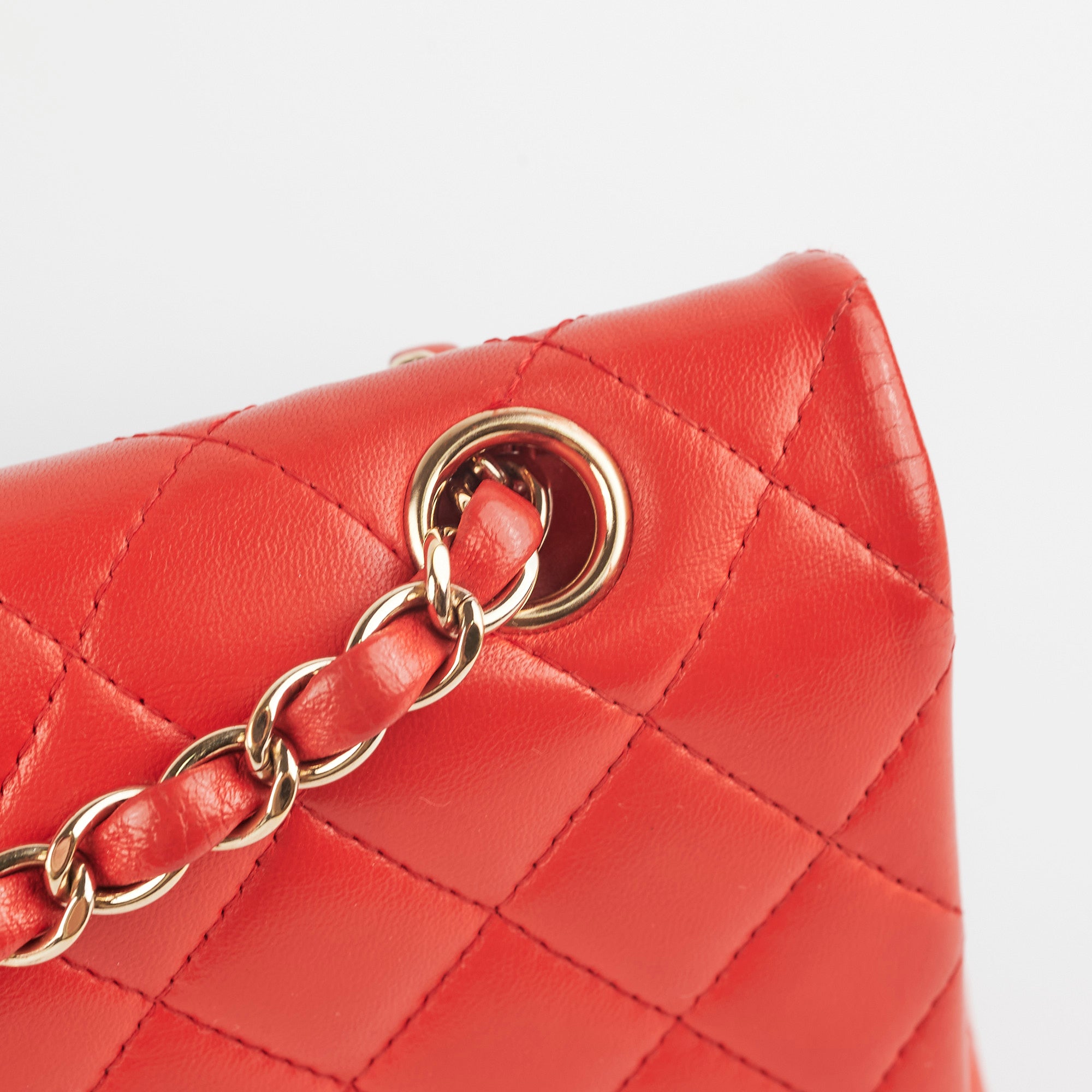 Chanel Medium/Large Classic Double Flap Bag in Red | Luxury Designer Handbag for Women | Perfect for Parties, Weddings & Everyday Elegance