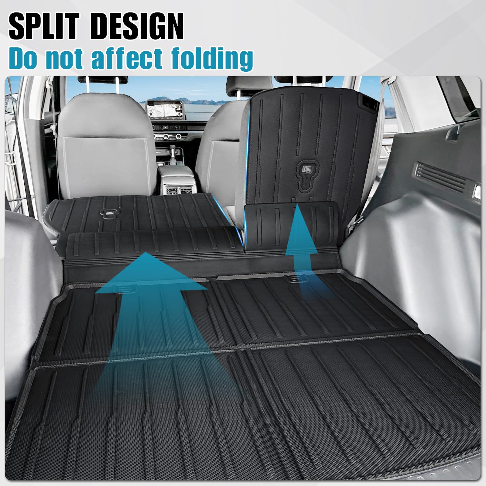 All-Weather Floor Mats for Honda CR-V 2023 2024 2025 - Complete Set with Trunk Liner, Backrest Protectors & Door Sill Guards | Durable Car Accessories for SUV Protection & Easy Cleaning