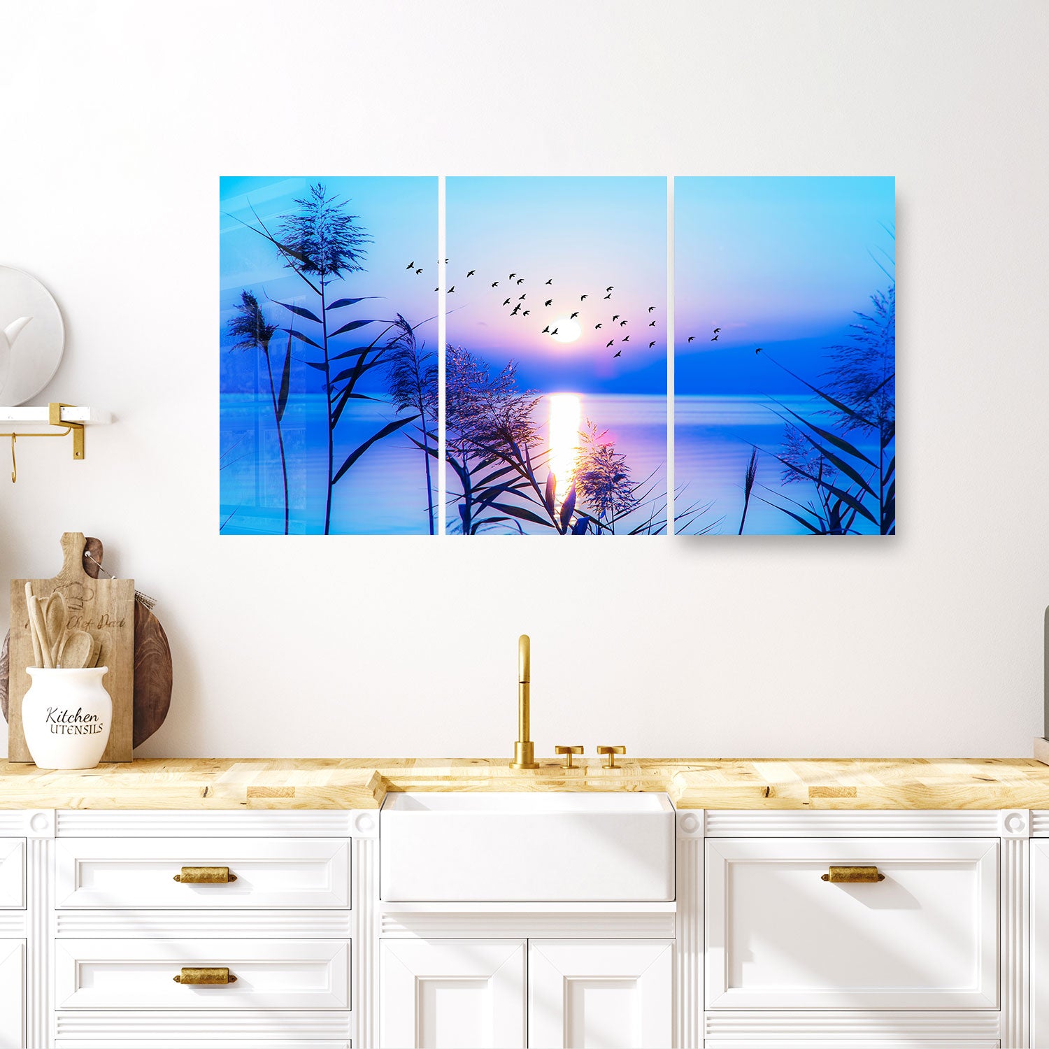 Blue Sunset Trinity - Stunning Sunset Wall Art for Home & Office Decor - Perfect for Living Rooms, Bedrooms & Gifts