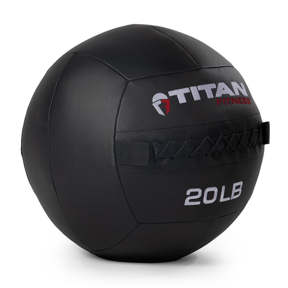 Titan Fitness 20 LB Composite Wall Ball - Soft Shell Poly-Composite Non-Slip Grip Medicine Ball for CrossFit, Strength Training & Functional Workouts - Perfect for Home Gym, CrossFit Box & Functional Fitness Training