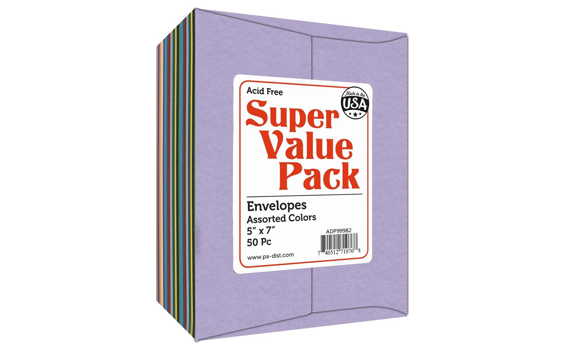 Premium 5x7 Assorted Envelopes - 50-Pack for Greeting Cards, Invitations & Business Mail | Accent Design Paper Accents Super Value Collection