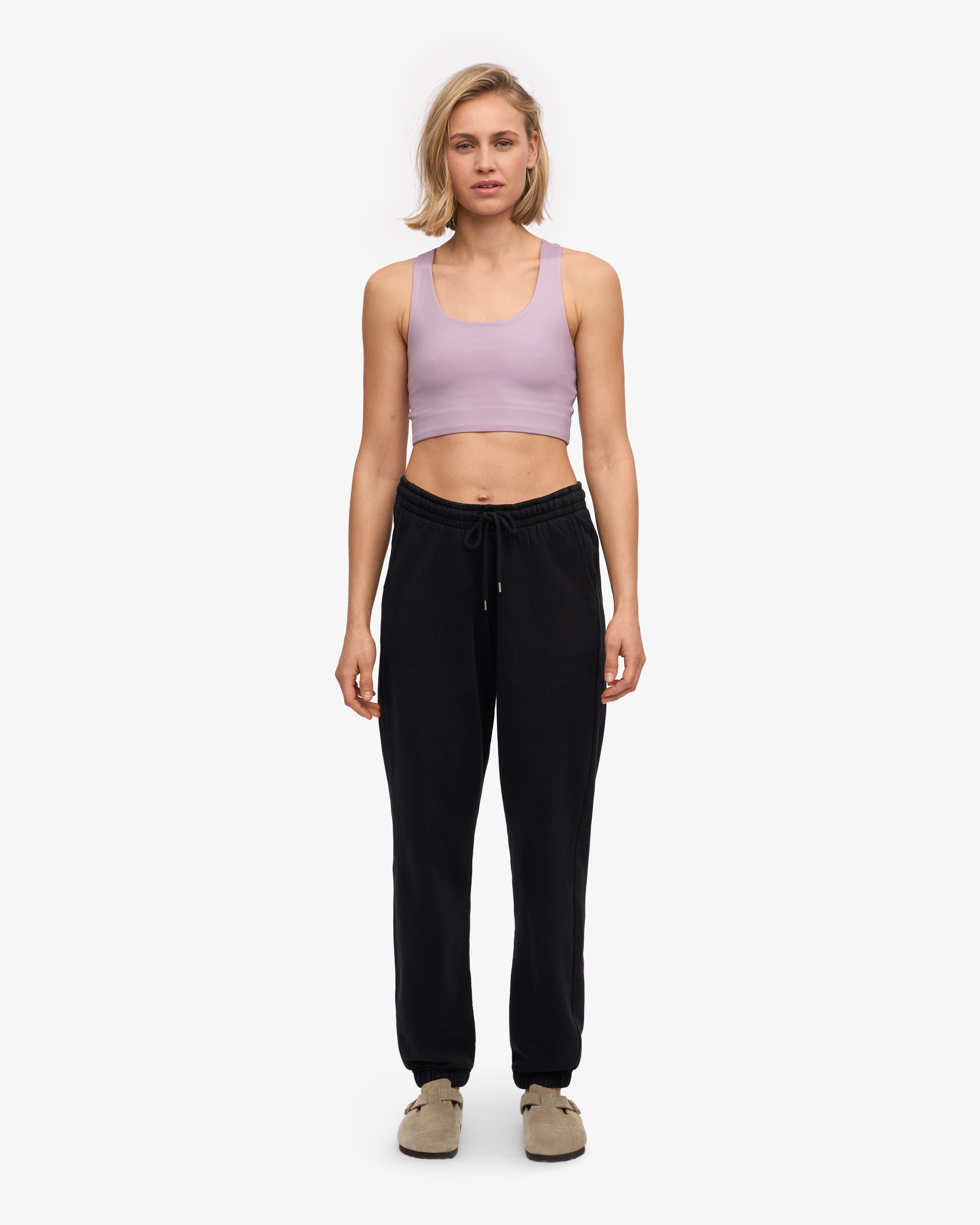 Organic Cotton Sweatpants for Women & Men - Soft & Comfortable Deep Black Joggers for Lounge, Yoga & Workout