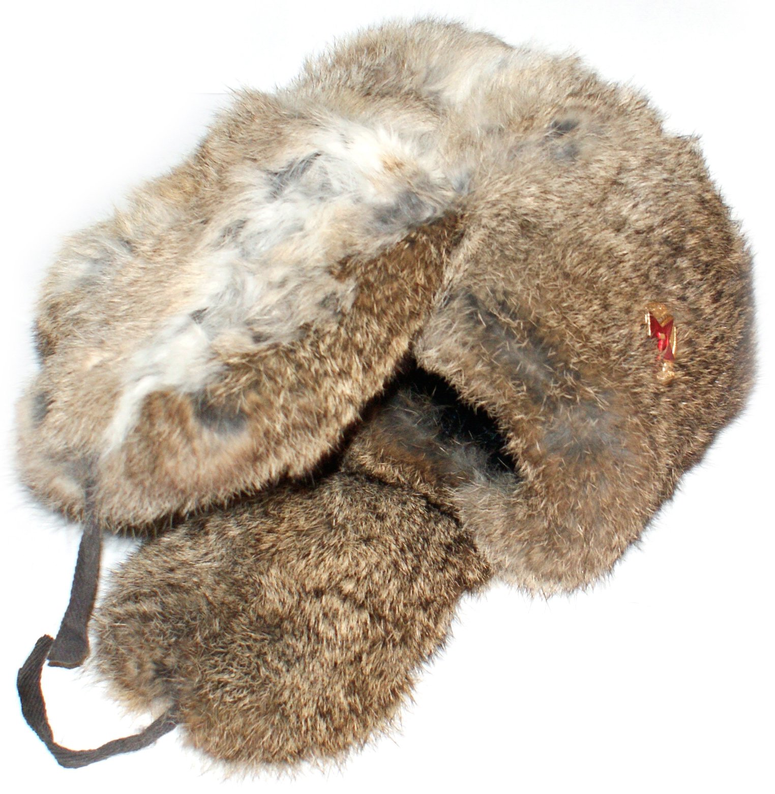 Russian Rabbit Fur Ushanka Winter Hat - Warm Brown Army Officer Style for Cold Weather, Outdoor Activities & Winter Fashion