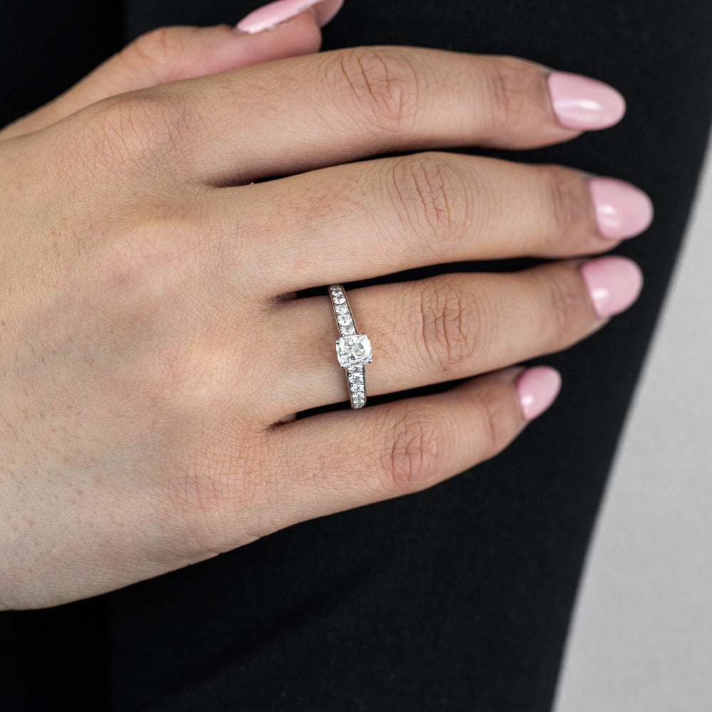 14K White Gold 1.40 Carat Cushion Cut Diamond Engagement Ring for Women - Perfect for Proposals, Anniversaries & Special Occasions