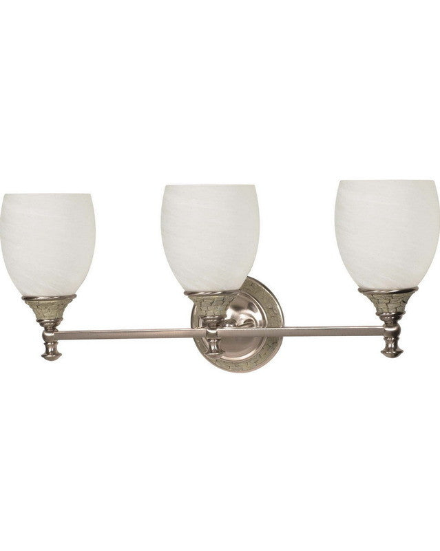 Nuvo Lighting 60 42483 Brushed Nickel LED Bathroom Vanity Light - 3 Light GU24 Wall Fixture for Bathroom, Bedroom & Dressing Room | Milano Collection Modern Lighting