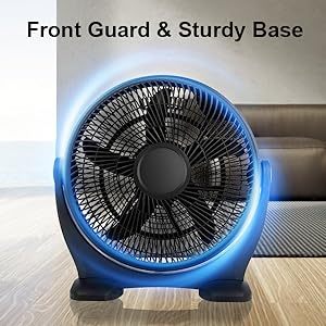 18 Inch 3 Speed Quiet Plastic Floor Fan - Indoor Outdoor Cooling for Home, Office, Commercial, Greenhouse & Patio Use - Energy Efficient Black Standing Fan
