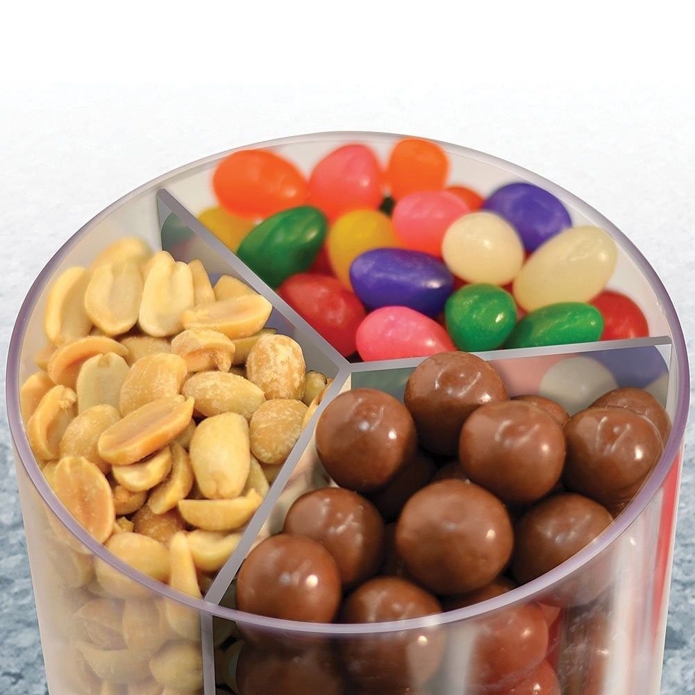 Handy Gourmet Triple Candy Machine Dispenser - 3 Compartment Gumball & Snack Vending Machine for Home, Office, or Party Use (USA Shipped)