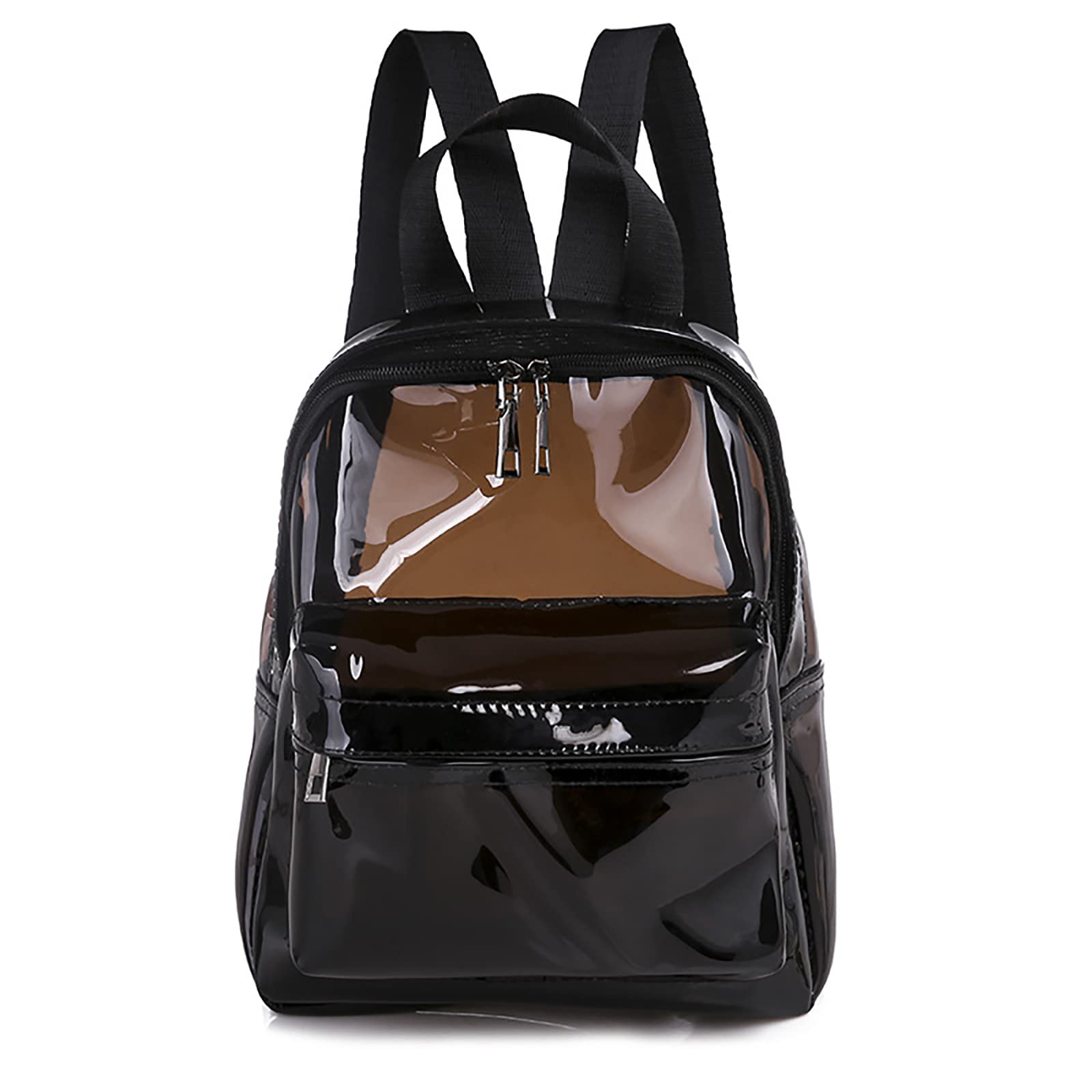 Clear PVC Waterproof Transparent Backpack - Lightweight School Bag for Students, Travel & Security Checkpoints (Black) | Perfect for School, Work, Airport Security & Everyday Use