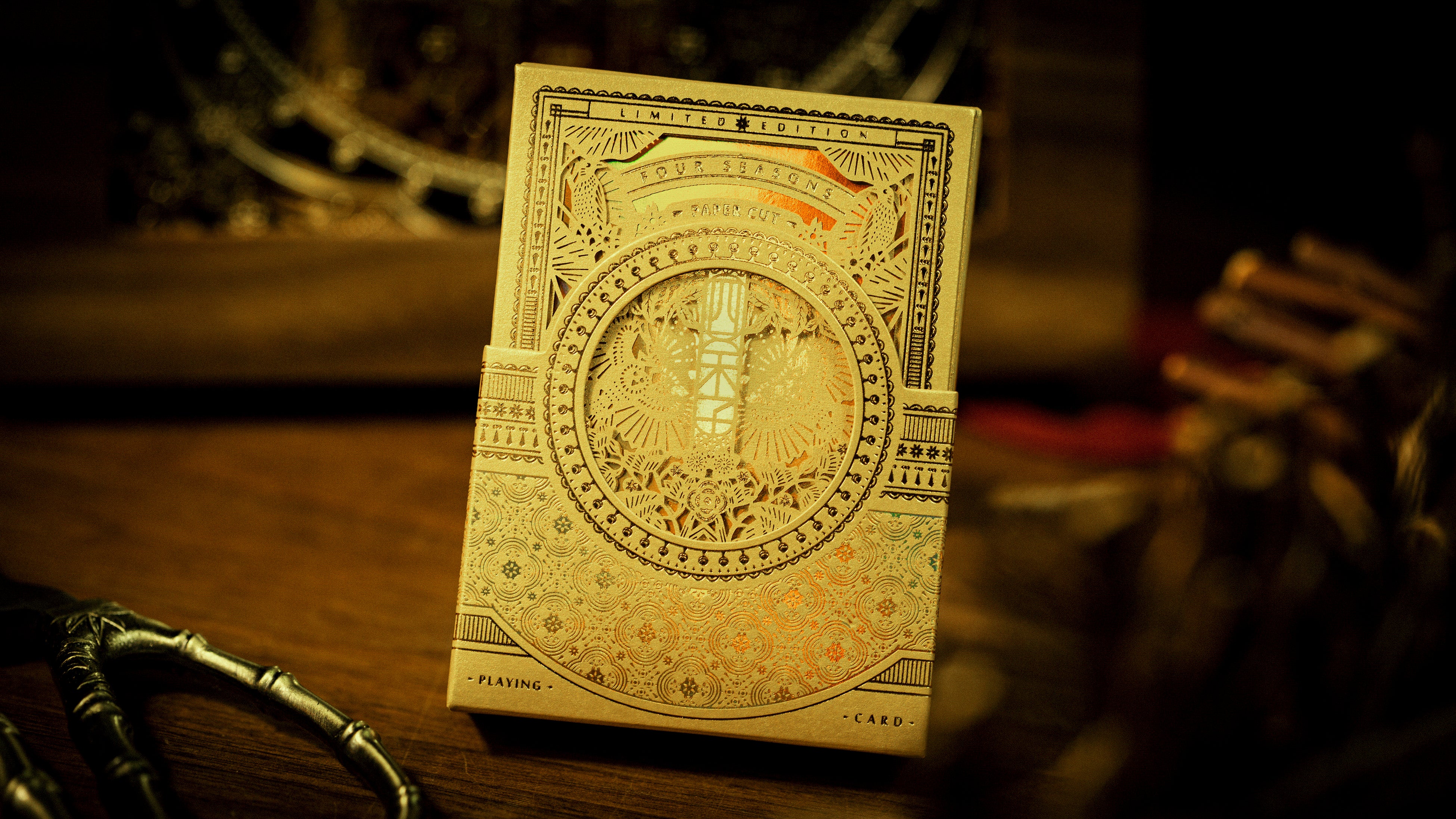 The Four Seasons Wooden Boxset Ark Playing Cards - Premium Collectible Deck for Card Games, Magic Tricks & Gifts | Perfect for Poker Nights, Game Parties & Holiday Presents