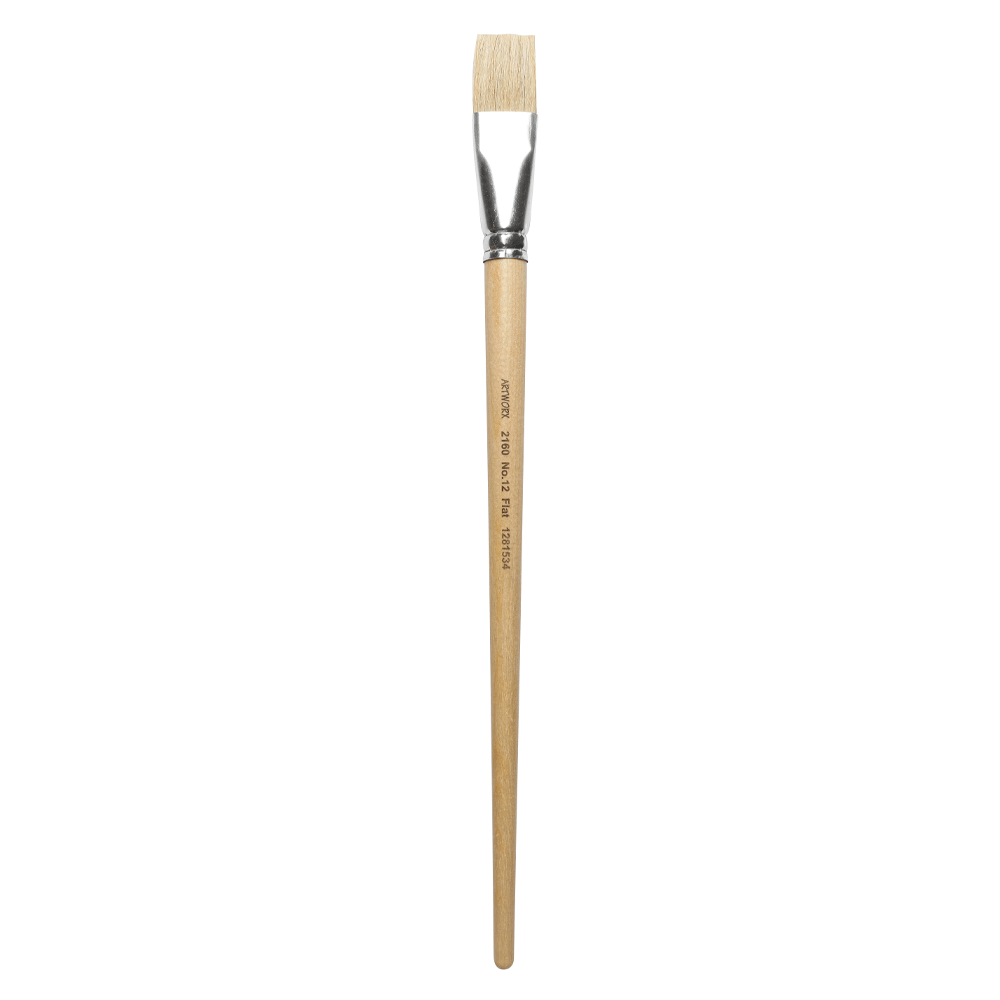 Artworx Professional Paint Brush - Flat Size 12 (24mm) for Acrylic, Oil & Watercolor Painting - Perfect for Canvas, Wood & DIY Art Projects