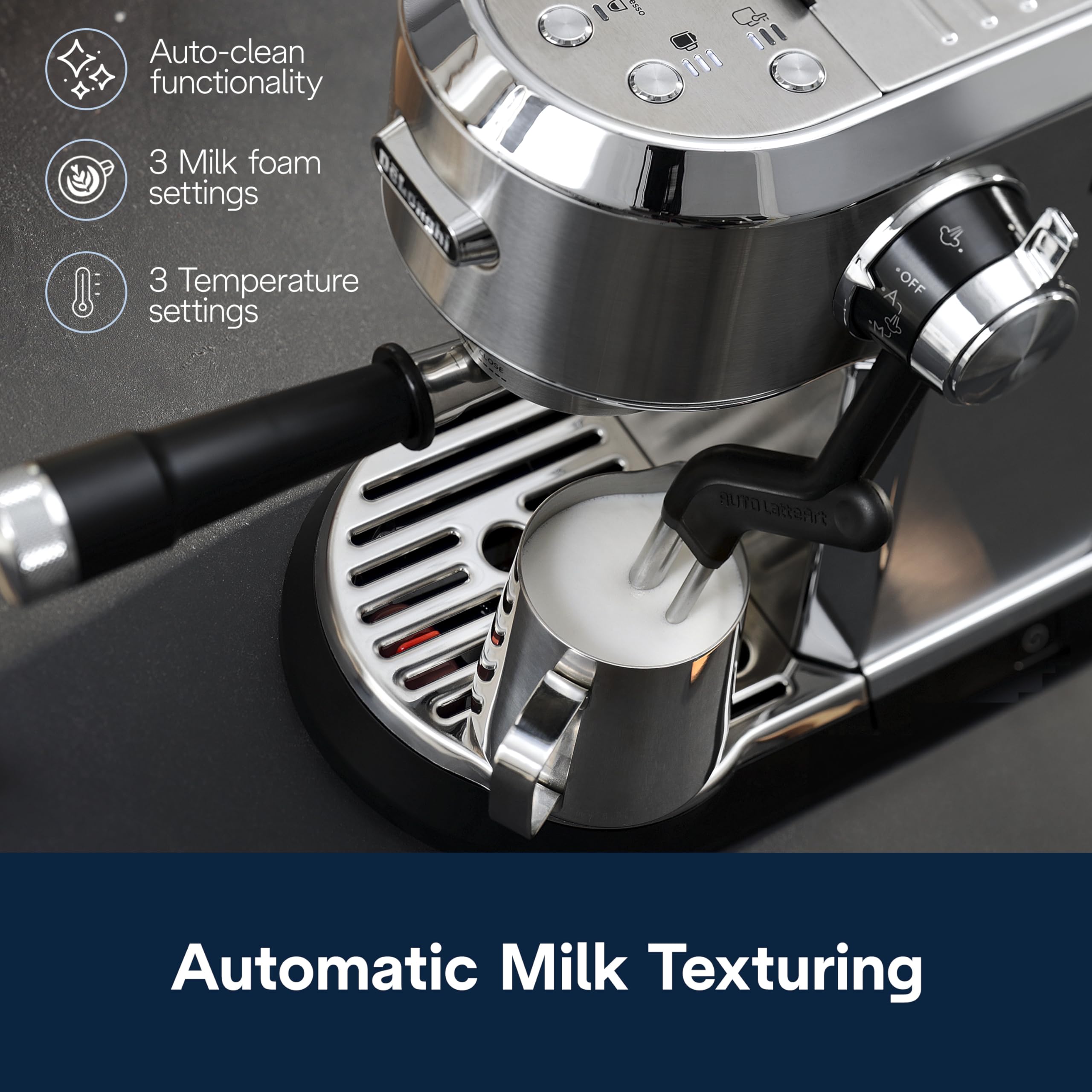 De'Longhi Dedica Maestro Plus Automatic Espresso Machine with Steam Wand - Stainless Steel EC950M for Latte, Cappuccino & Coffee | Perfect for Home Baristas & Coffee Lovers