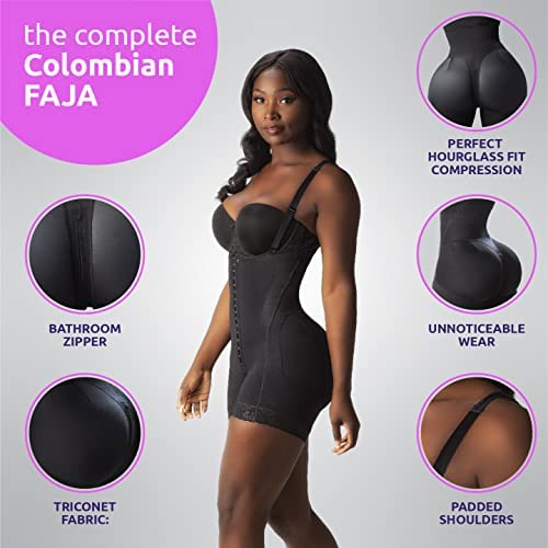 Snatched Body - Women's Stage 2 Colombian Faja Shapewear Without Bra - BBL Post Surgery Compression Garment - Waist Trainer & Body Shaper for Tummy Control - Perfect for Postpartum Recovery & Body Contouring