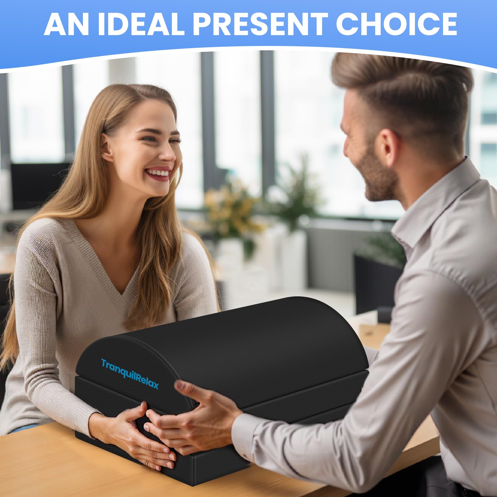 Ergonomic Adjustable Foot Rest for Under Desk - 3 Height Settings, Washable Cover - Comfortable Office & Gaming Foot Stool for Home, Work & Car Use (Black) - Perfect for Long Hours Sitting, Work from Home & PC Gaming Setup