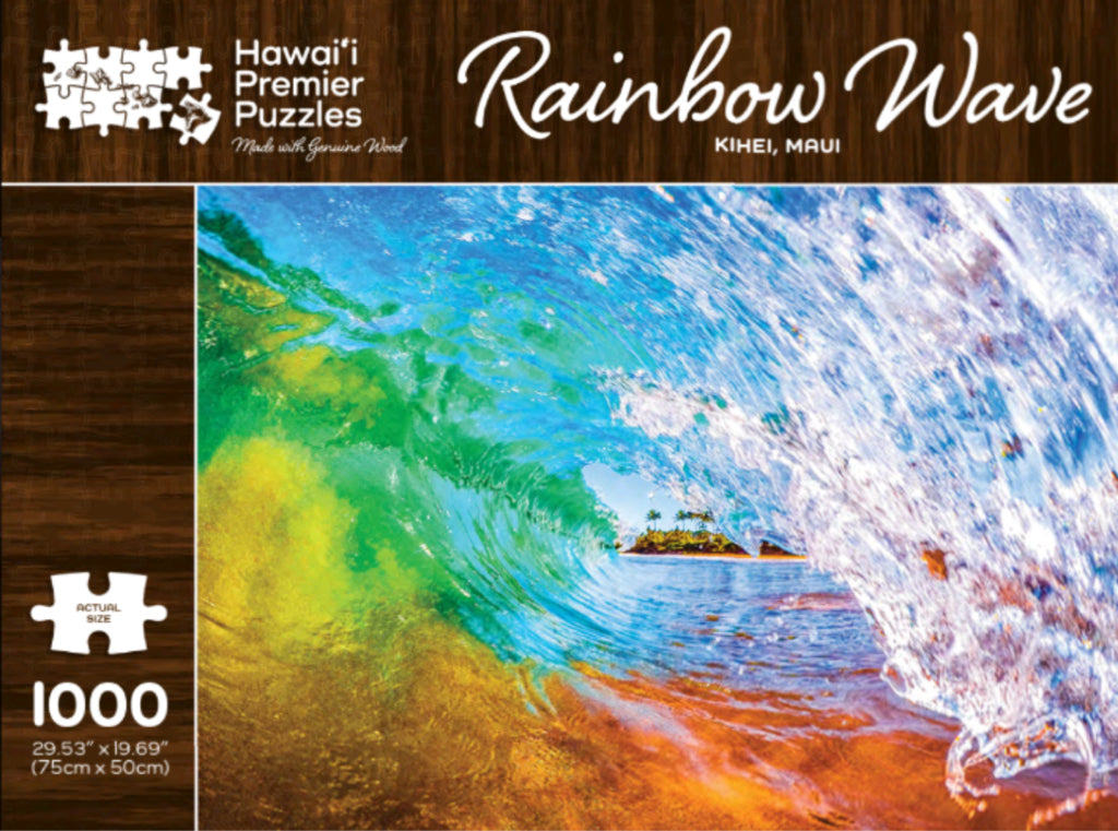 Rainbow Wave Wooden Jigsaw Puzzle - 500 Piece Colorful Wood Puzzle for Adults & Kids - Perfect for Family Game Night & Stress Relief