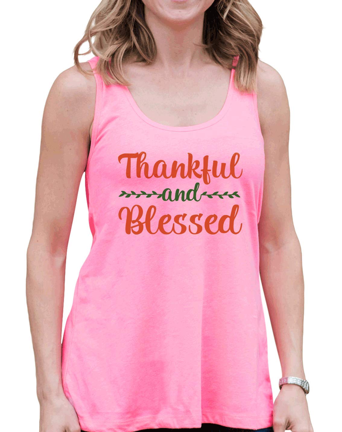 7 ate 9 Apparel Women's Thankful and Blessed Shirt - Comfortable Christian Faith T-Shirt for Church, Bible Study & Daily Wear