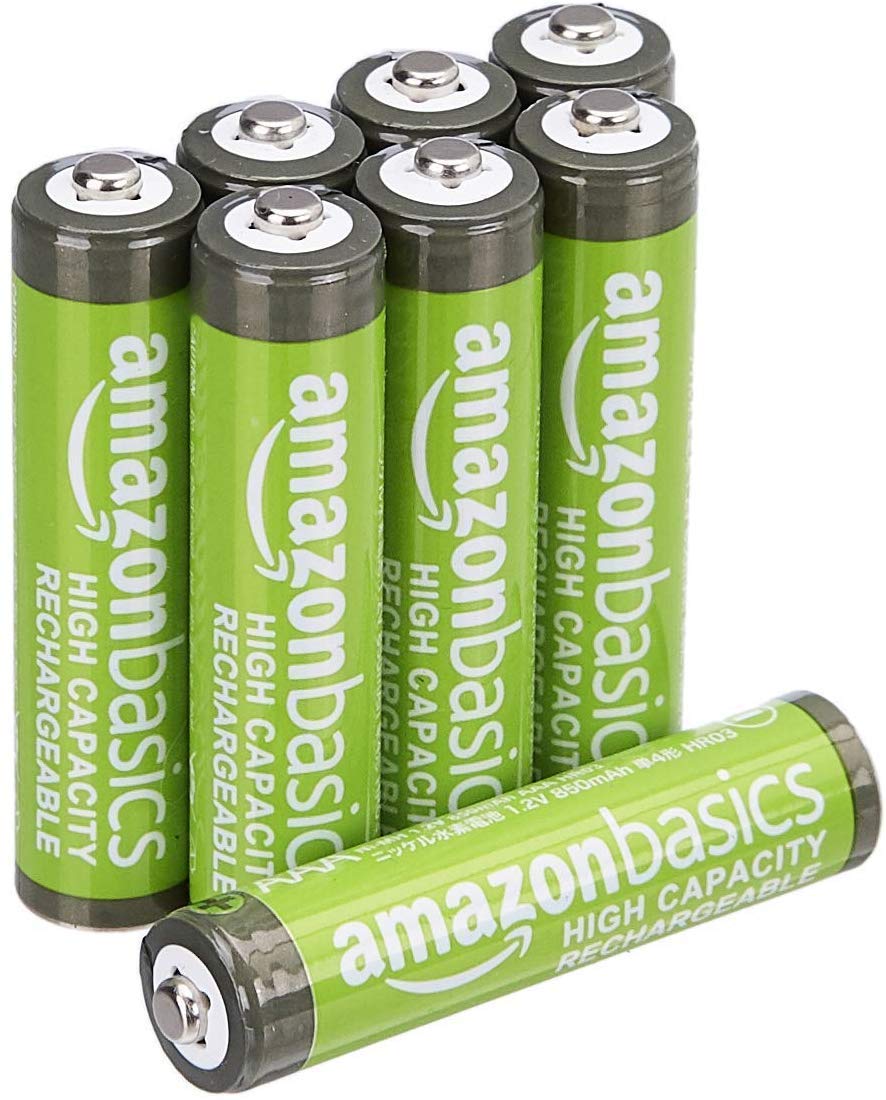 Amazon Basics - NiMH AAA High Capacity Rechargeable Batteries (850mAh, 8-Pack) | Pre-Charged for Immediate Use | Perfect for Cameras, Toys, Remote Controls & Electronic Devices