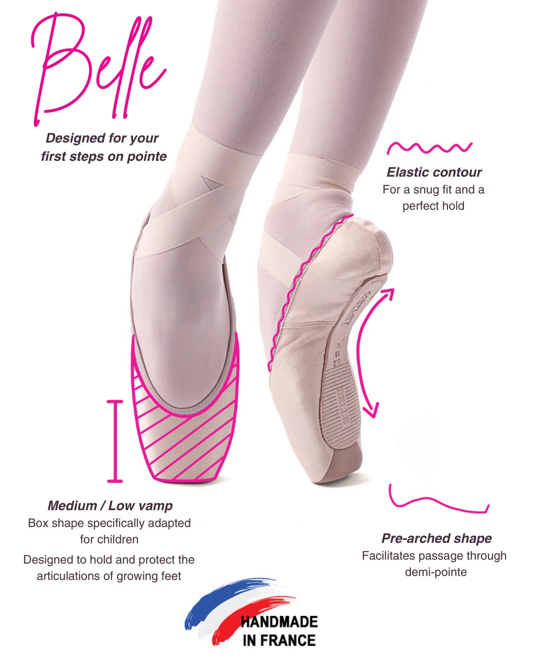 Merlet Belle Pre Pointe Ballet Shoes for Beginners - Lightweight & Comfortable Dance Shoes for Ballet Training, Practice, and Studio Classes