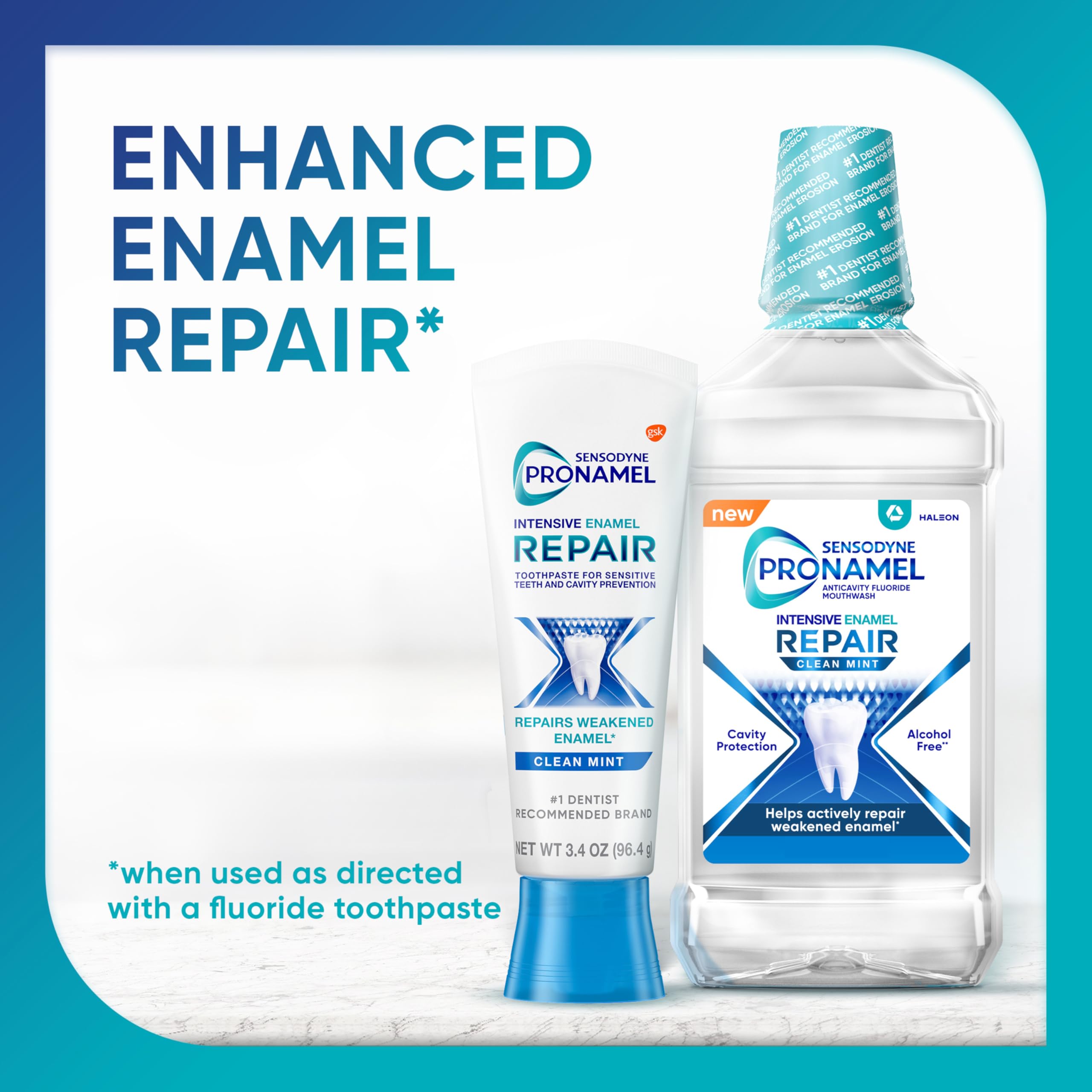 Sensodyne Pronamel Intensive Enamel Repair Toothpaste for Sensitive Teeth - Strengthens & Rehardens Enamel, Fresh Clean Mint Flavor, 3.4 oz | Ideal for Daily Oral Care & Teeth Whitening at Home