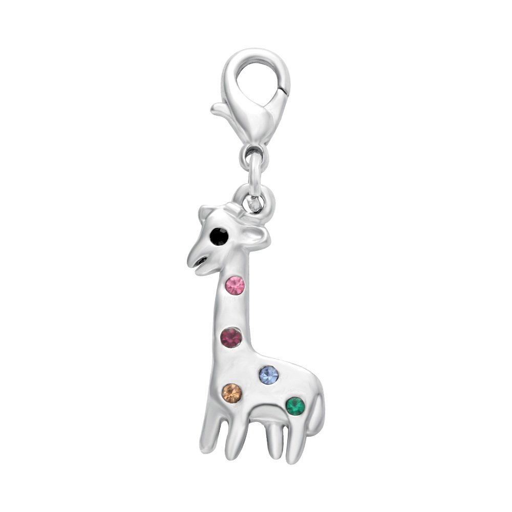 Adorable Tiny Giraffe Charm with Lobster Clasp - Jewelry & Keychain Gift