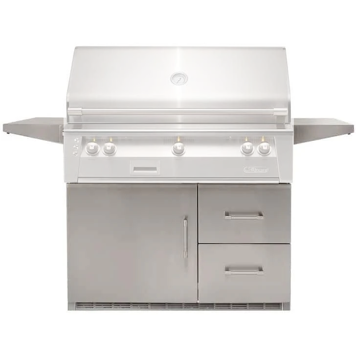 Alfresco 42-Inch Deluxe Grill Cart XE 42CD - Premium Outdoor BBQ Grill Station with Side Shelves & Storage - Perfect for Backyard, Patio, and Poolside Cooking