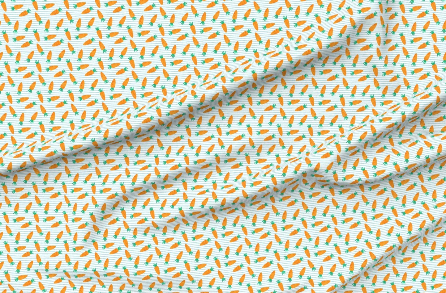Blue Stripes Easter Spring Garden Kawaii Bunnies Bunny Printed Velvet Upholstery Fabric - Fat Quarter for Home Decor, Apparel & DIY Projects | Perfect for Easter Decorations, Spring Crafts & Kawaii Fashion