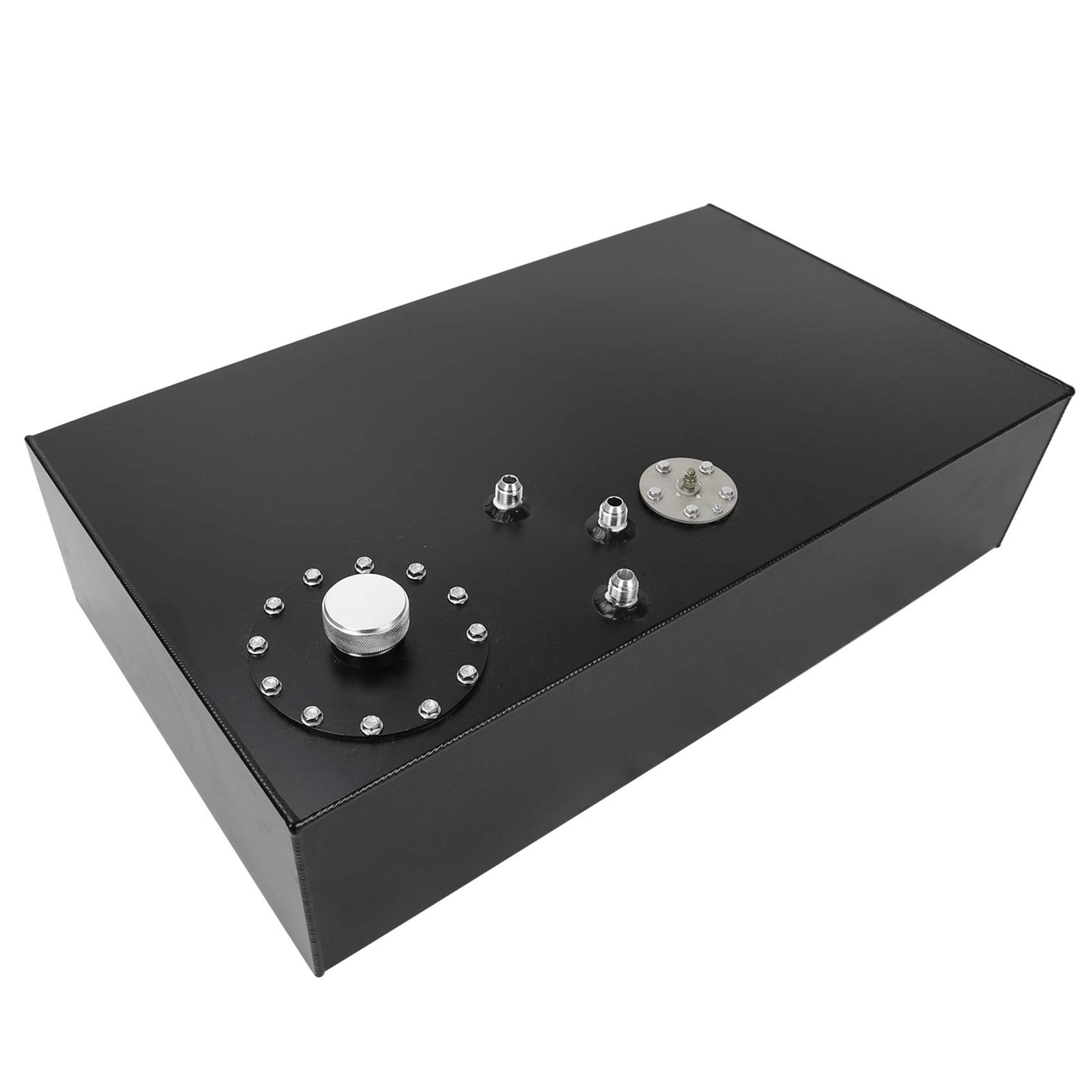 17 Gallon/64L Aluminum Race Fuel Cell Gas Tank with Cap & Level Sender - Black - High Performance Street Rod Fuel System for Drag Racing, Hot Rods & Custom Car Builds