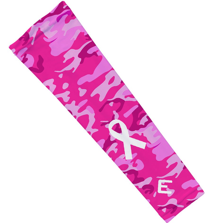 Pink Camo Breast Cancer Awareness Arm Sleeves - UV Protection & Moisture Wicking for Running, Cycling & Outdoor Sports