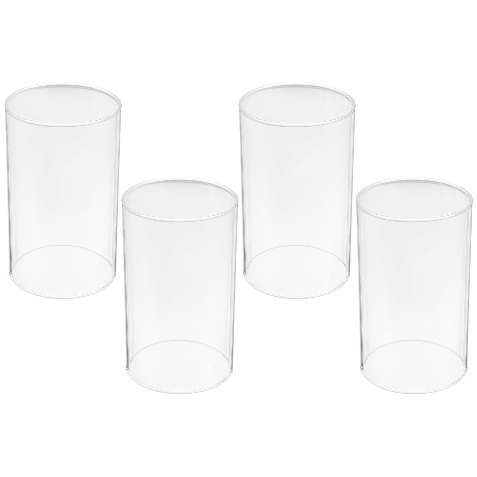 4PCS Clear Glass Hurricane Candle Holders for Wedding & Party Decor