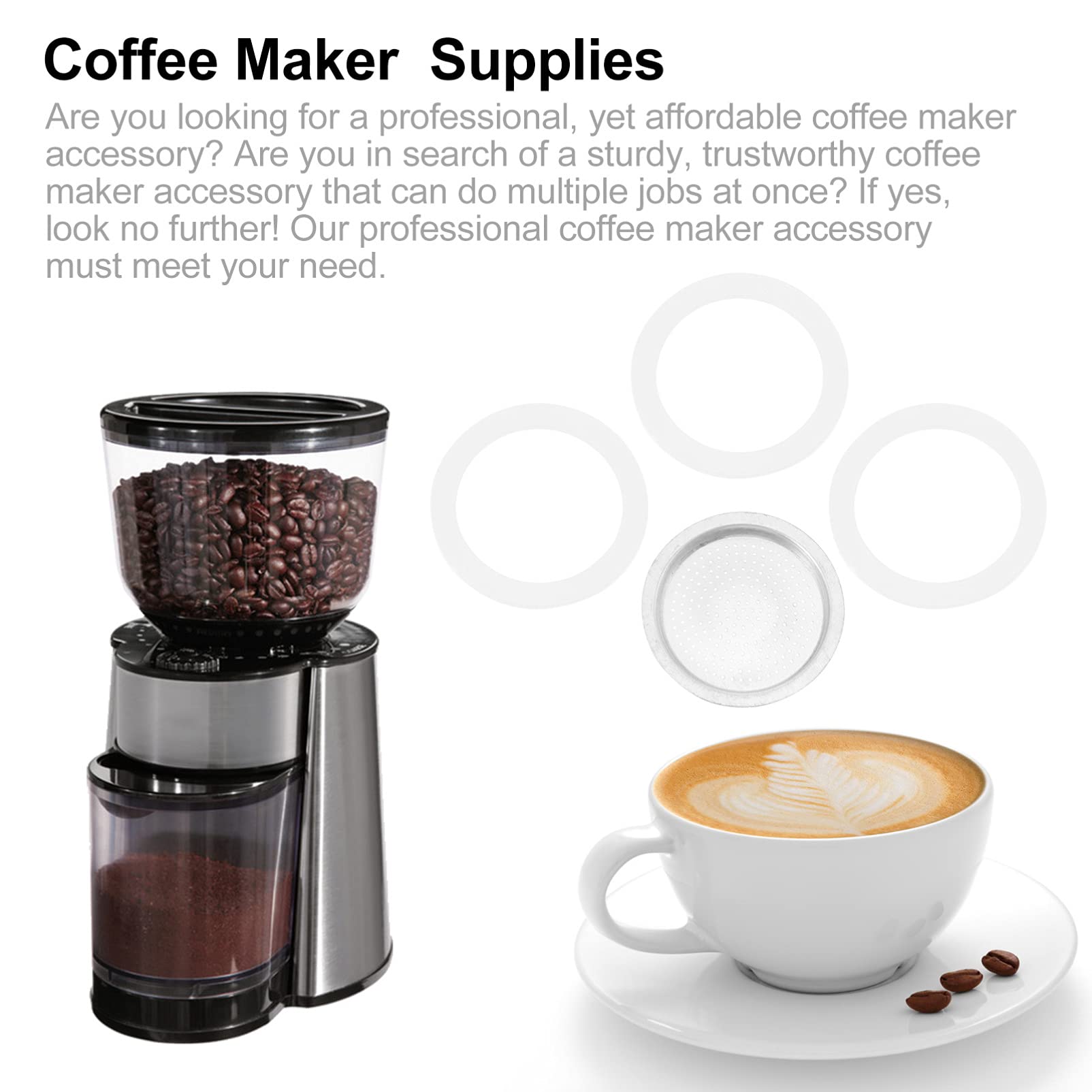 8-Piece Coffee Maker Silicone Seal Rings Replacement Kit - Durable Coffee Pot Accessories for Keurig, Mr. Coffee & More - Perfect for Brewing, Leak Prevention & Machine Maintenance