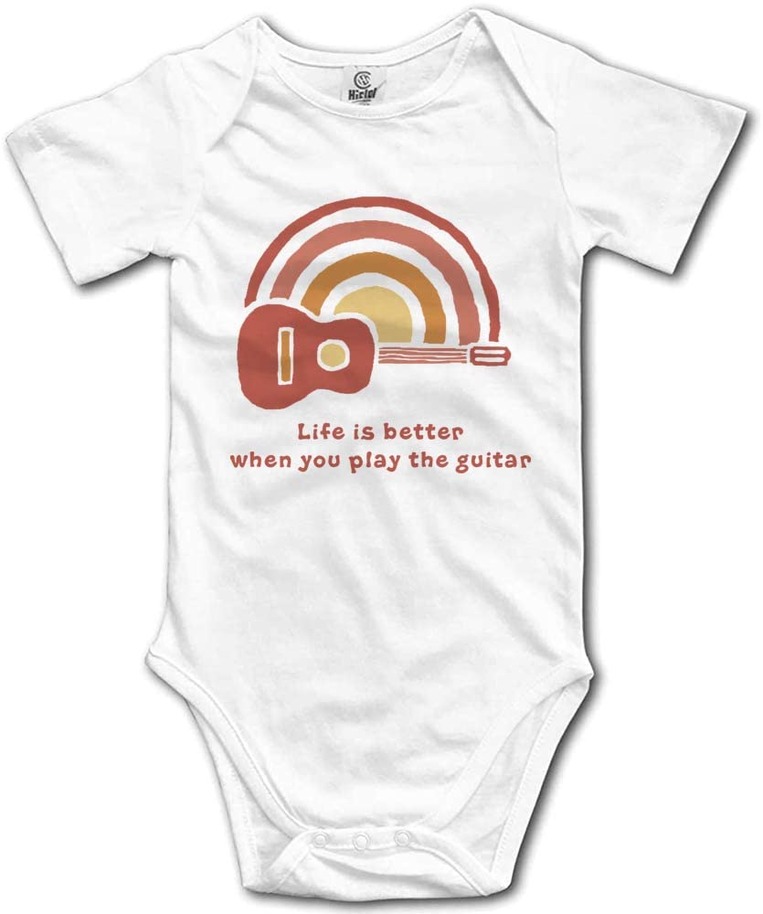 Organic Cotton Baby Bodysuit for Boys & Girls - Play Guitar Cute Newborn Outfit | Perfect for Music Lovers & Photo Shoots