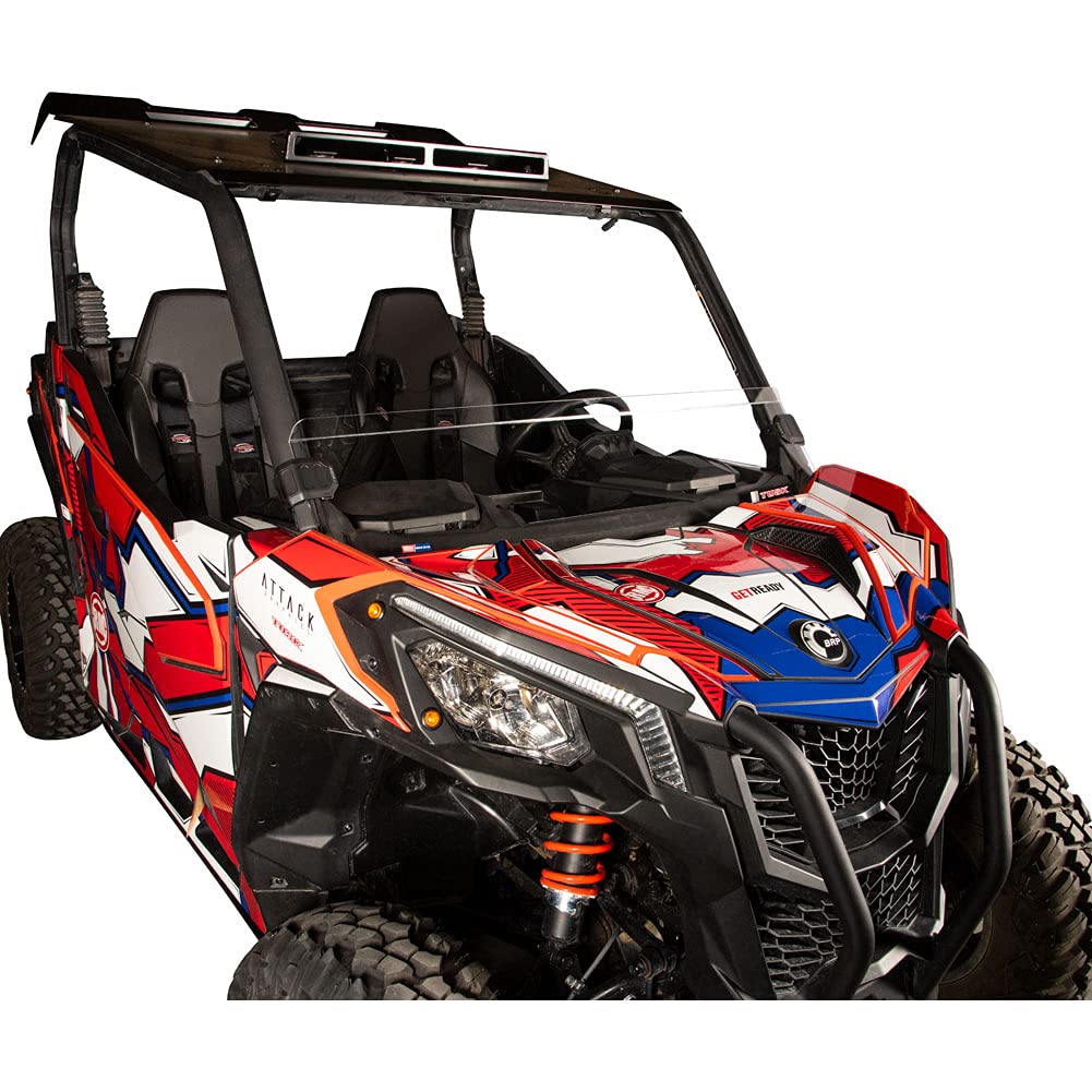 Tusk Removable Half Windshield Clear for Can-Am Maverick Trail 1000 (2018-2025), Sport/Sport Max 1000 (2019-2025), Commander/Max 1000 (2022-2025) - Durable UTV Windshield for Off-Road Protection & Adventure Riding