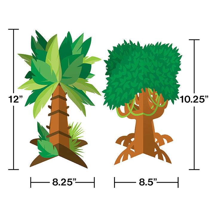 12-Piece Bulk Jungle Tree Centerpieces for Tropical Party Decorations, Baby Showers, and Themed Events - Perfect for Table Decor, Wedding Receptions, and Birthday Parties