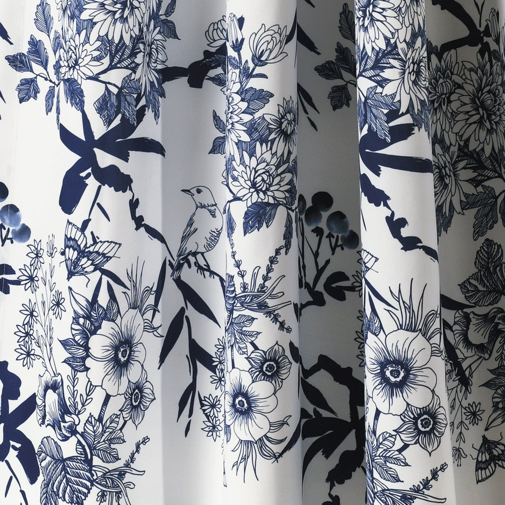 Botanical Garden Light Filtering Window Curtain Panel Set - Floral Print Sheer Drapes for Living Room, Bedroom & Nursery - Soft Sunlight & Privacy - 2 Panels 84 Inch Length