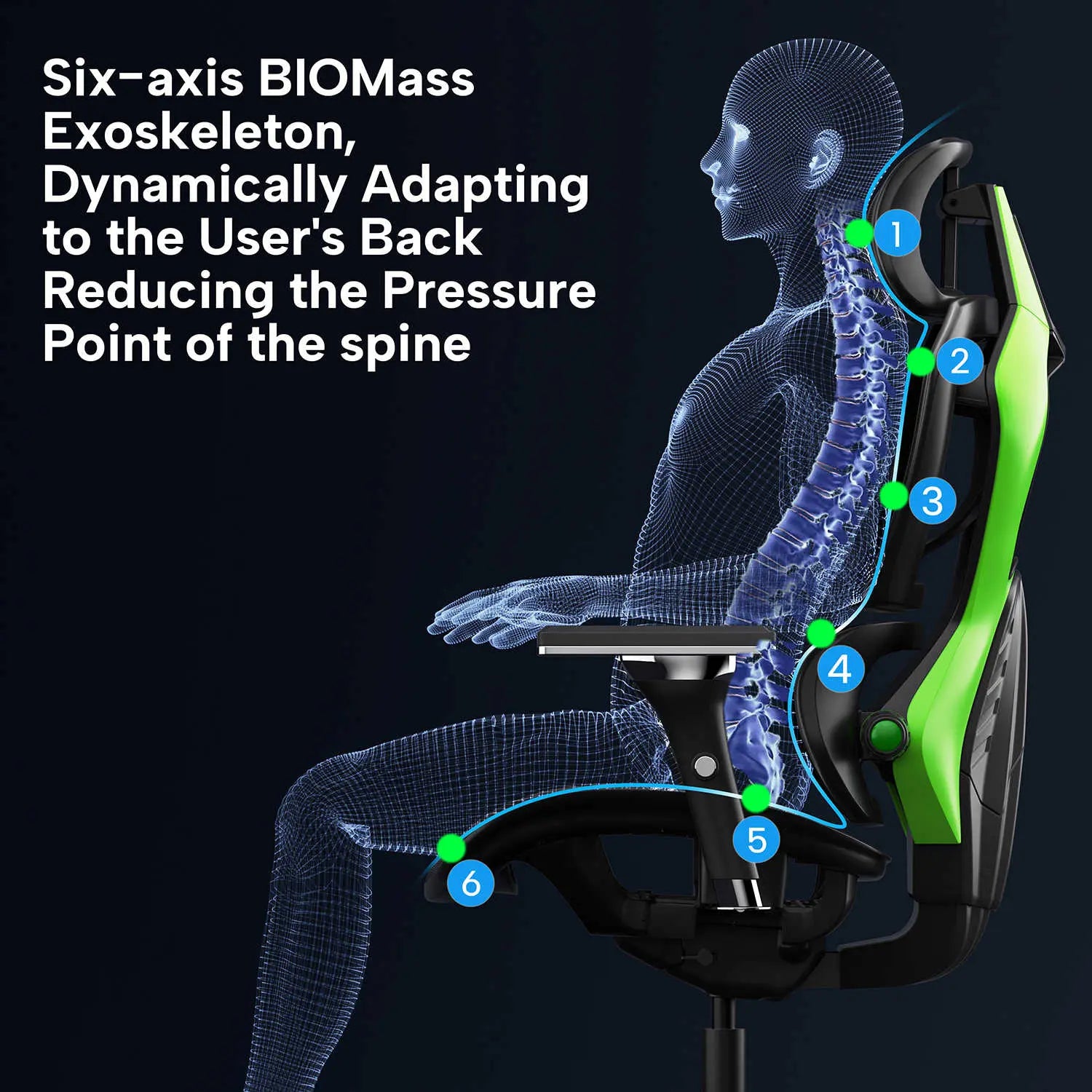 Typhon Hybrid Ergonomic Gaming Chair - Adjustable Lumbar Support & Headrest for PC, Office & Console Gaming - Comfortable Racing Style Chair for Long Hours of Work or Play