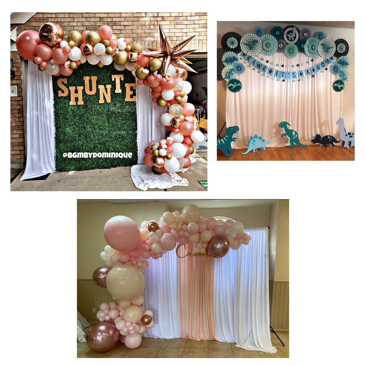 White Backdrop Curtain for Parties, Weddings, Baby Showers, Birthdays & Anniversaries - 2 Panels 5x10ft Photography Video Decor - Perfect for Events, Studios & Home Decor