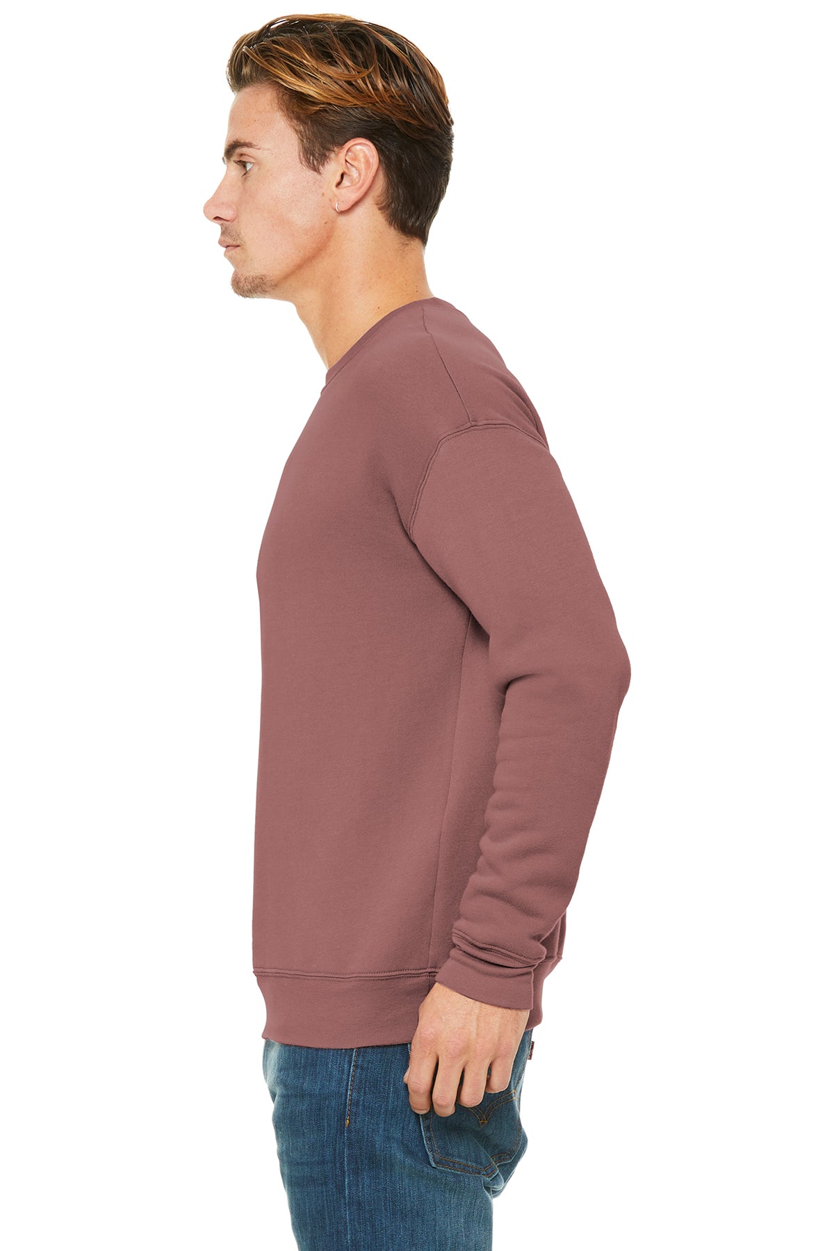 Bella Canvas Unisex Drop Shoulder Pullover Sweatshirt - Soft Comfortable Oversized Crewneck - Mauve Pink Loungewear for Men & Women - Perfect for Casual Wear, Street Style & Cozy Home Outfits