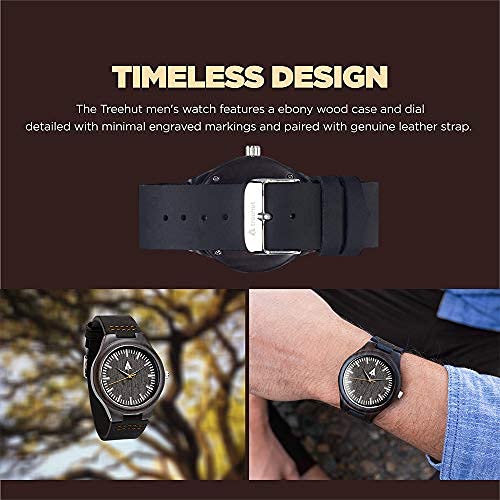 Men's Wooden Watches - Japanese Quartz Movement, Leather Strap - Stylish & Durable for Outdoor & Office