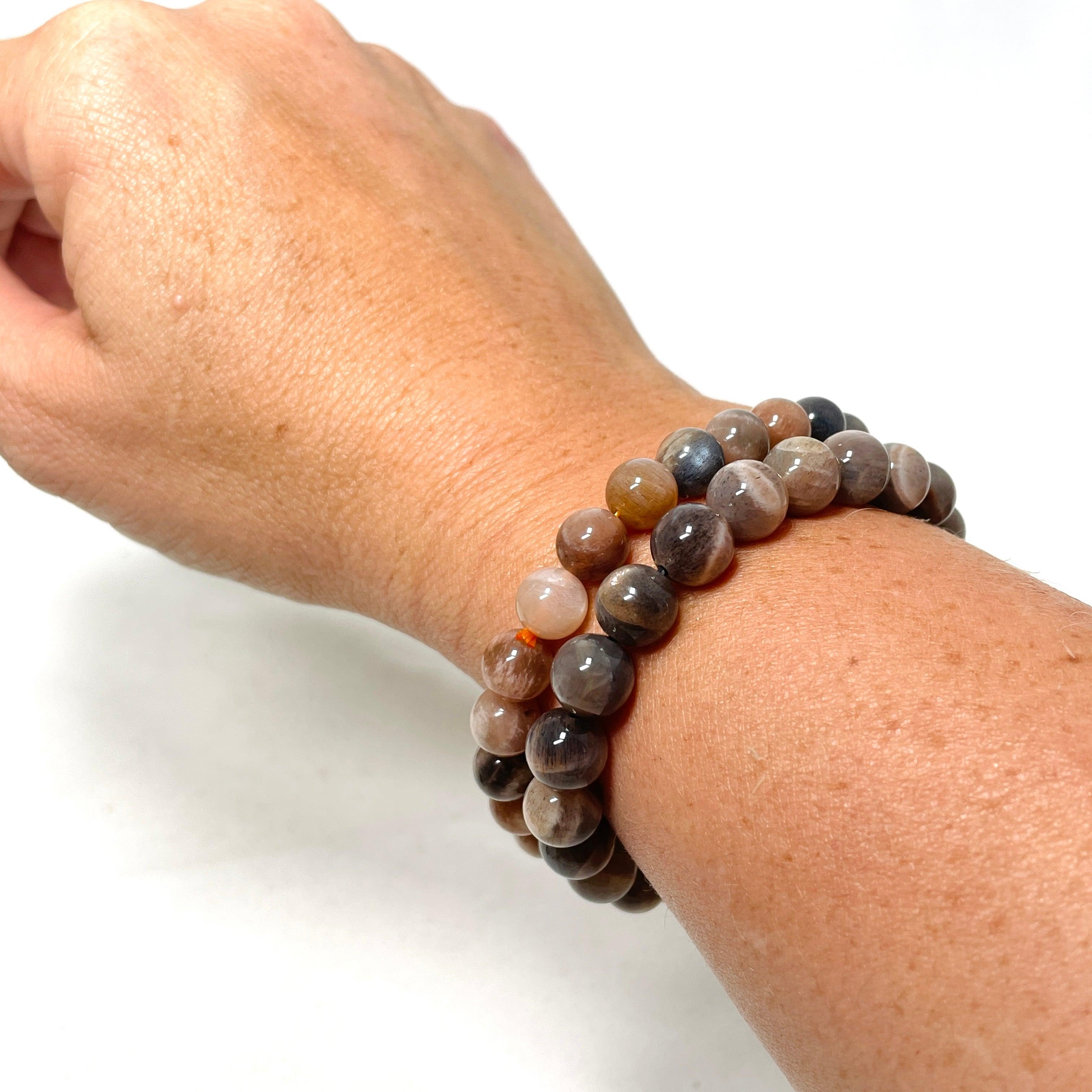 Moonstone Bracelet - Black & Mixed Color Gemstone Jewelry for Women - Perfect for Meditation, Healing & Spiritual Gifts