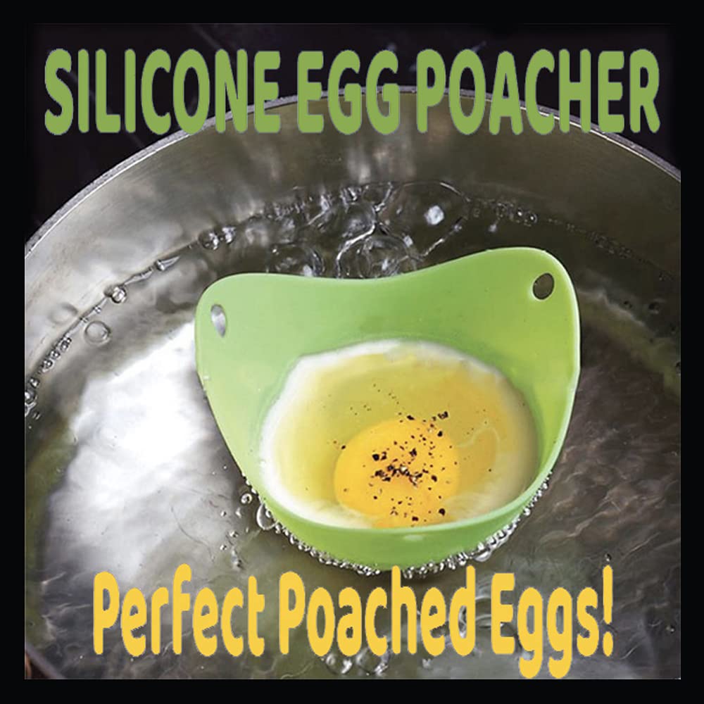 Premium Silicone Egg Poachers - Set of 8 Flexible Non-Stick Egg Cookers for Perfect Poached Eggs - Ideal for Breakfast, Baking, and Food Molding - Kitchen Essential for Home Chefs