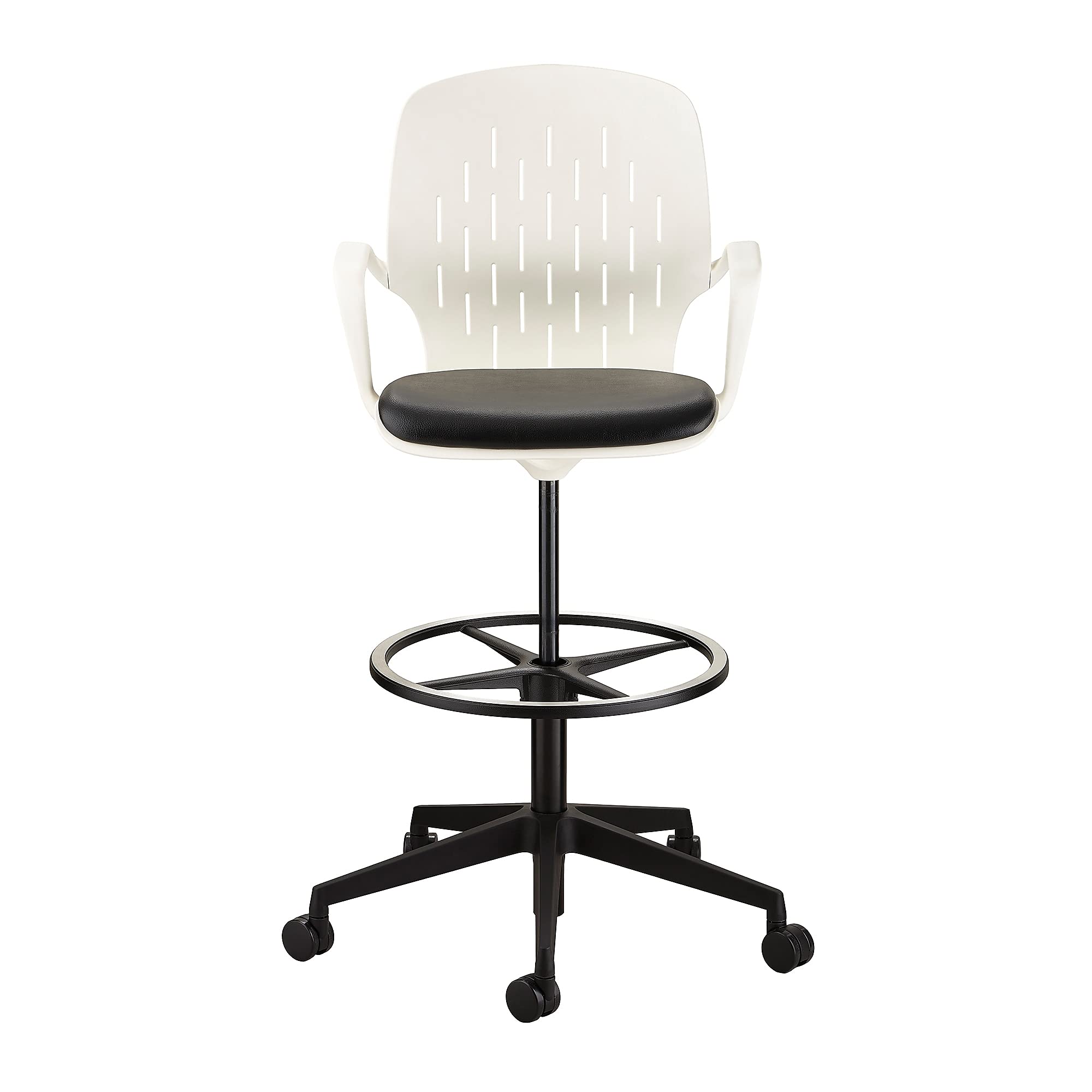 Ergonomic Swivel Office Chair with Pneumatic Height Adjustment - White Shell Computer Desk Chair for Extended Comfort - Perfect for Home Office, Gaming, and Workspaces