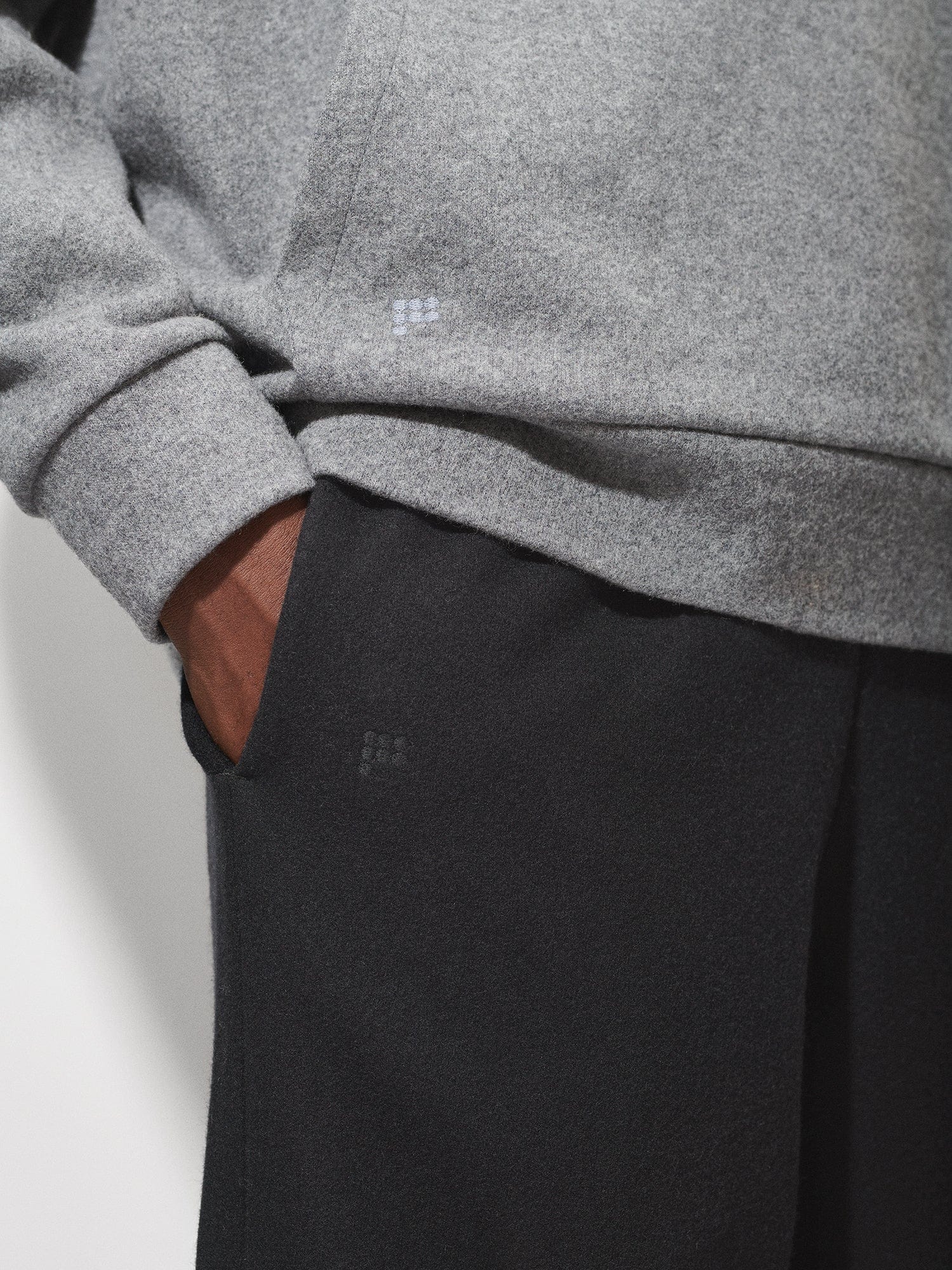 Men's Recycled Wool Jersey Barrel Leg Track Pants - Black | Eco-Friendly Comfort for Casual Wear, Lounge & Outdoor Activities