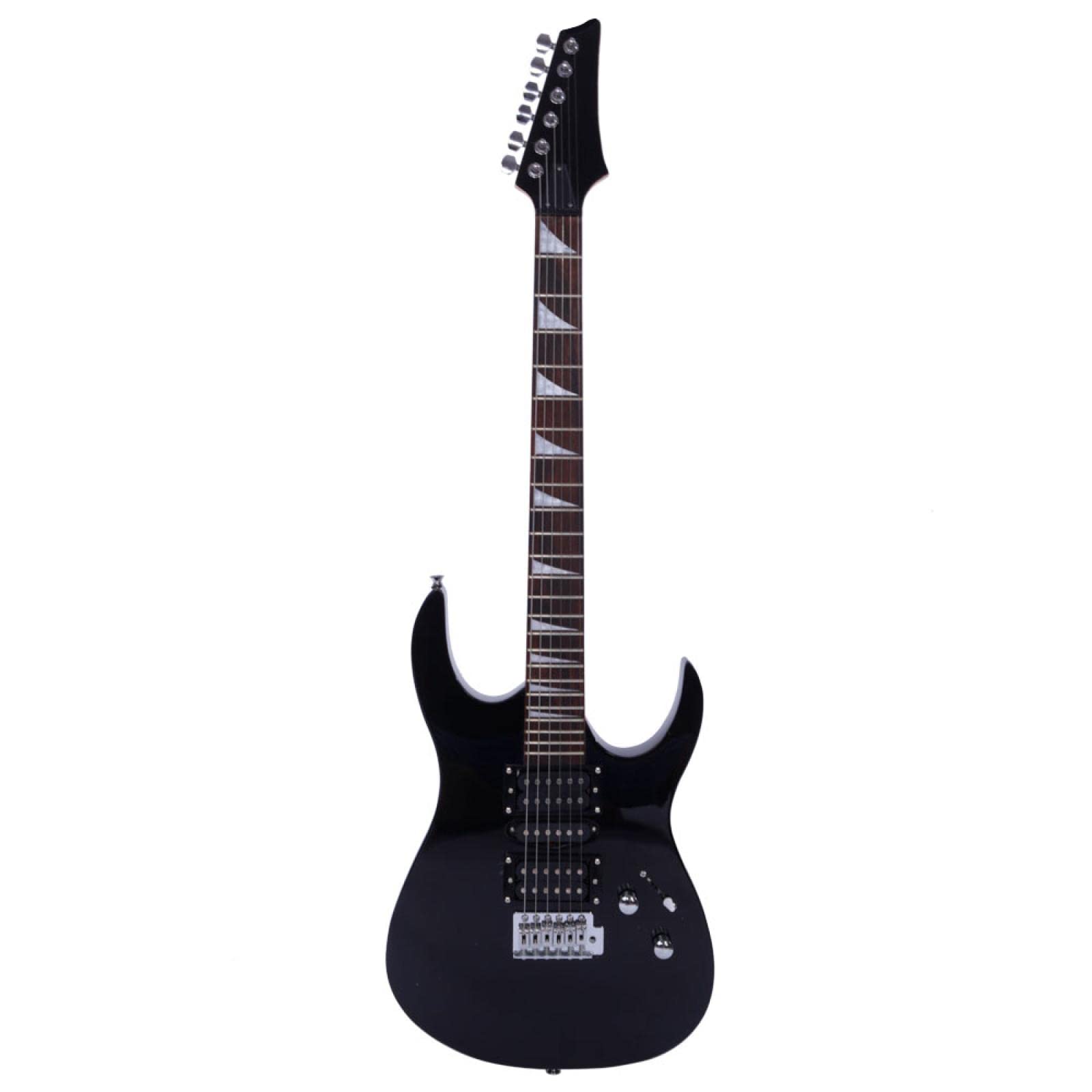 LALAHO 170 Electric Guitar for Beginners with HSH Pickup - Includes Gig Bag, Strap, Paddle, Rocker Cable & Wrench Tool (Black) - Perfect for Practice, Live Performances & Rock Music