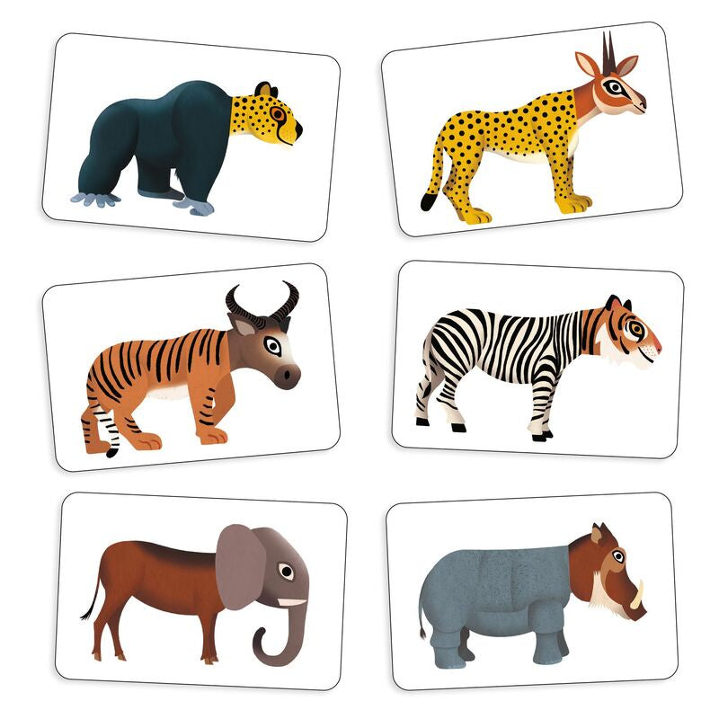 Anijumble Fun Animal Matching Card Game for Kids - Educational Memory Game by Djeco - Perfect for Family Game Night & Preschool Learning Activities
