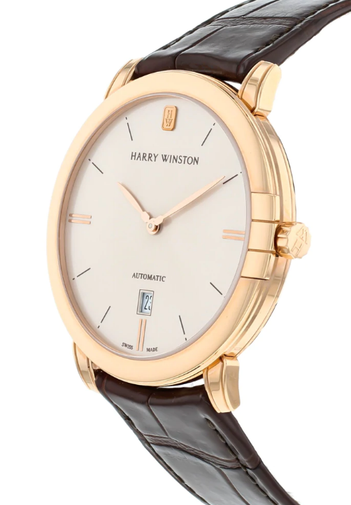 Harry Winston Midnight 18K Rose Gold Men's Luxury Watch - Elegant Timepiece for Formal Events & Business Occasions