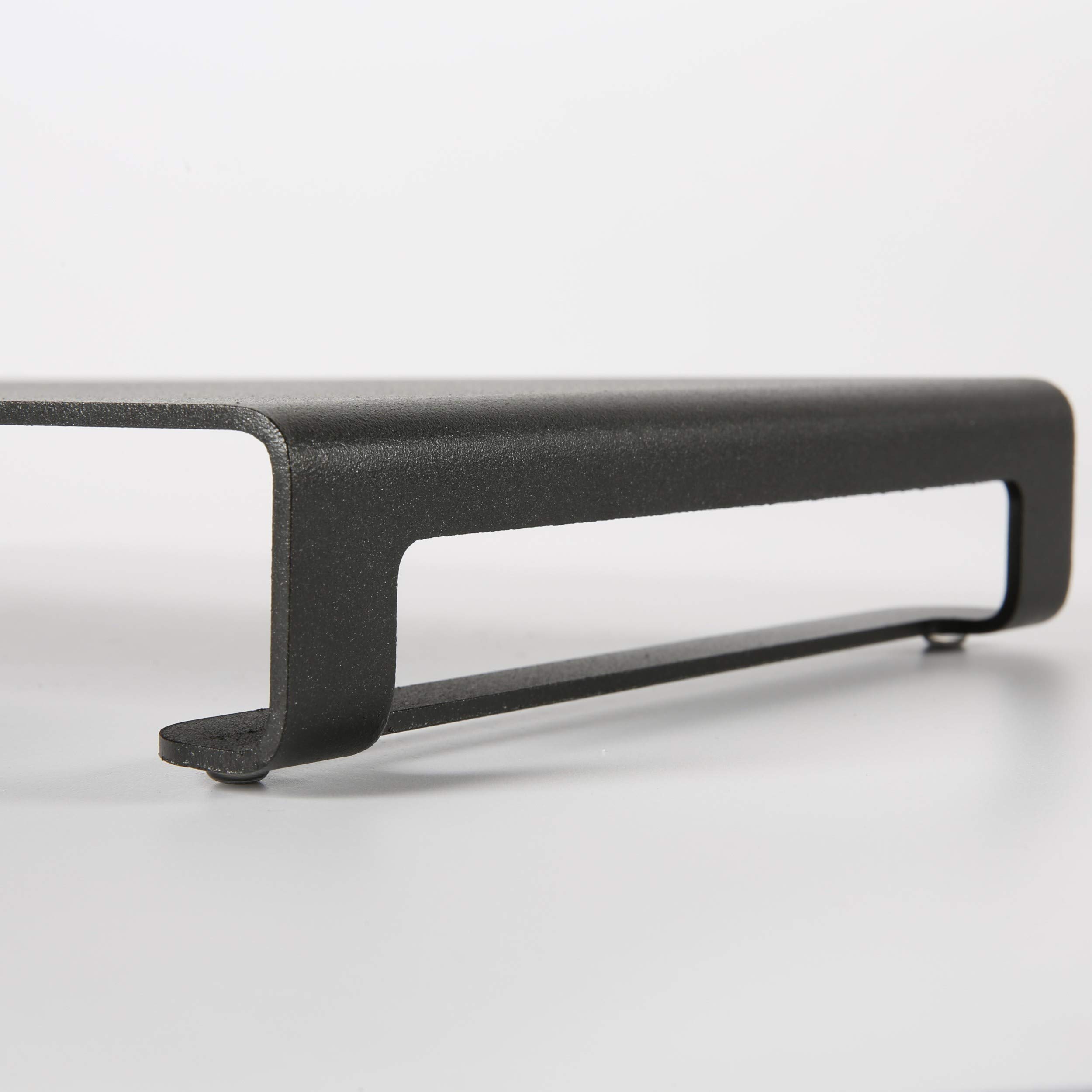 Universal Monitor Stand with 31 lbs Capacity - Heavy Duty Aluminum Metal Shelf Organizer for Office Desk & TV Mounting (Black, 2 Pack) - Perfect for Home Office Setup & Entertainment Center Organization