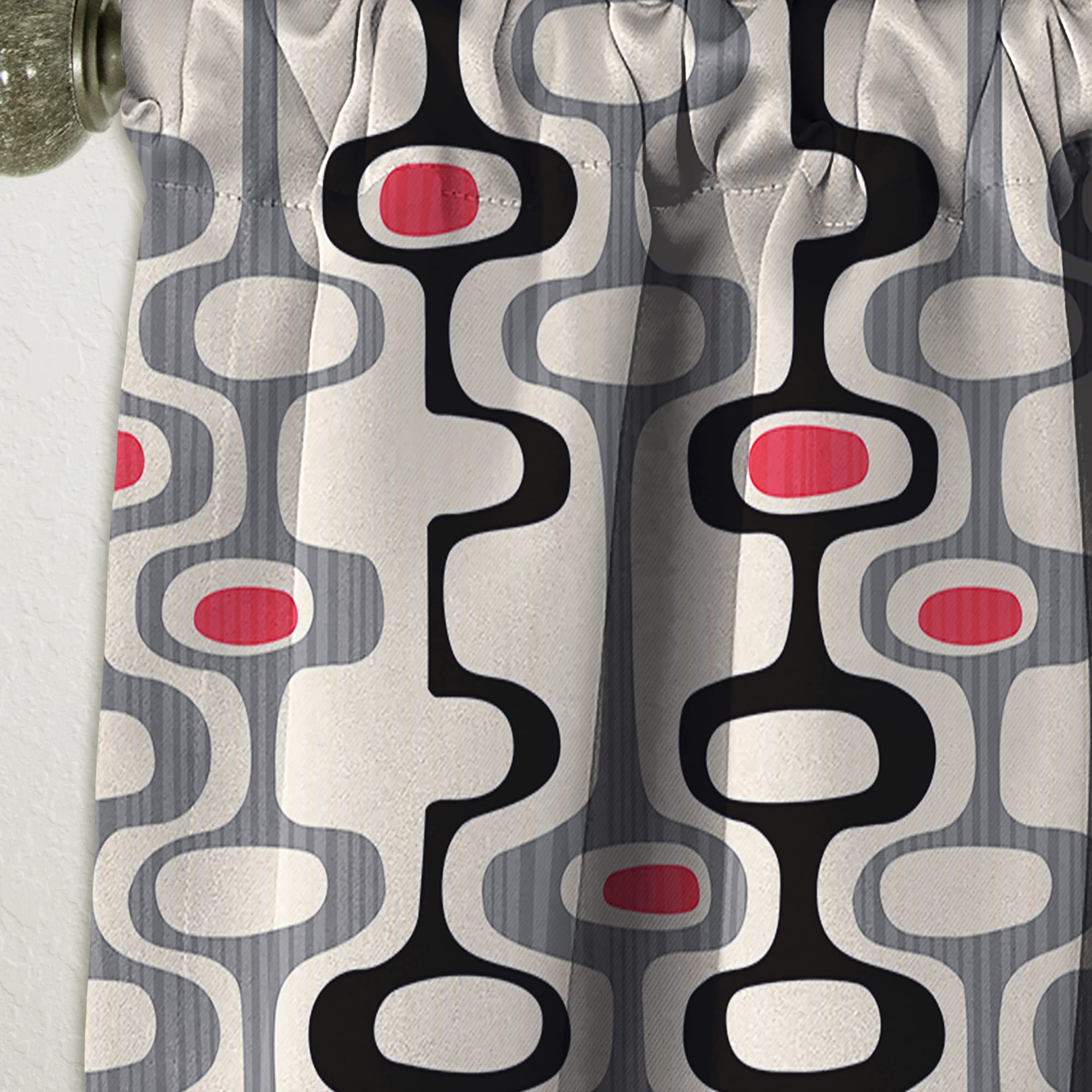 DesignQ Blackout Curtains - Retro Abstract Design IX - Thermal Insulated Bedroom & Living Room Curtains - Single Panel 52x84 - Perfect for Home Theater, Nursery & Light-Sensitive Sleepers