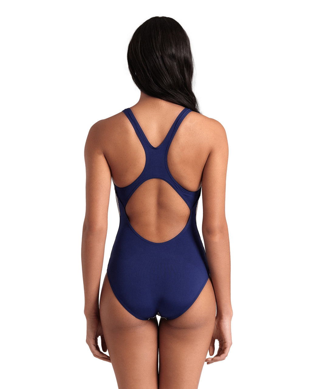 Zebra Stripes Pro Back Swimsuit for Women - High Cut, Multi/Navy - Perfect for Beach, Pool & Summer Vacations